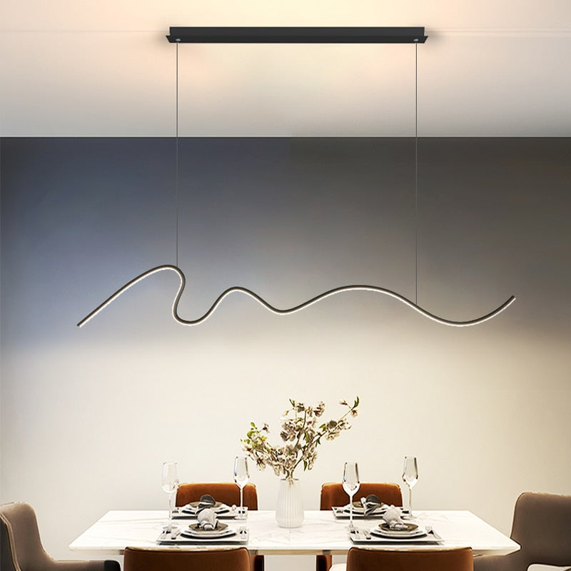 Modern Minimalist LED Chandelier Light - Energy Efficient Dimmable Ceiling Fixture for Dining Room, Bedroom & Living Room Decor