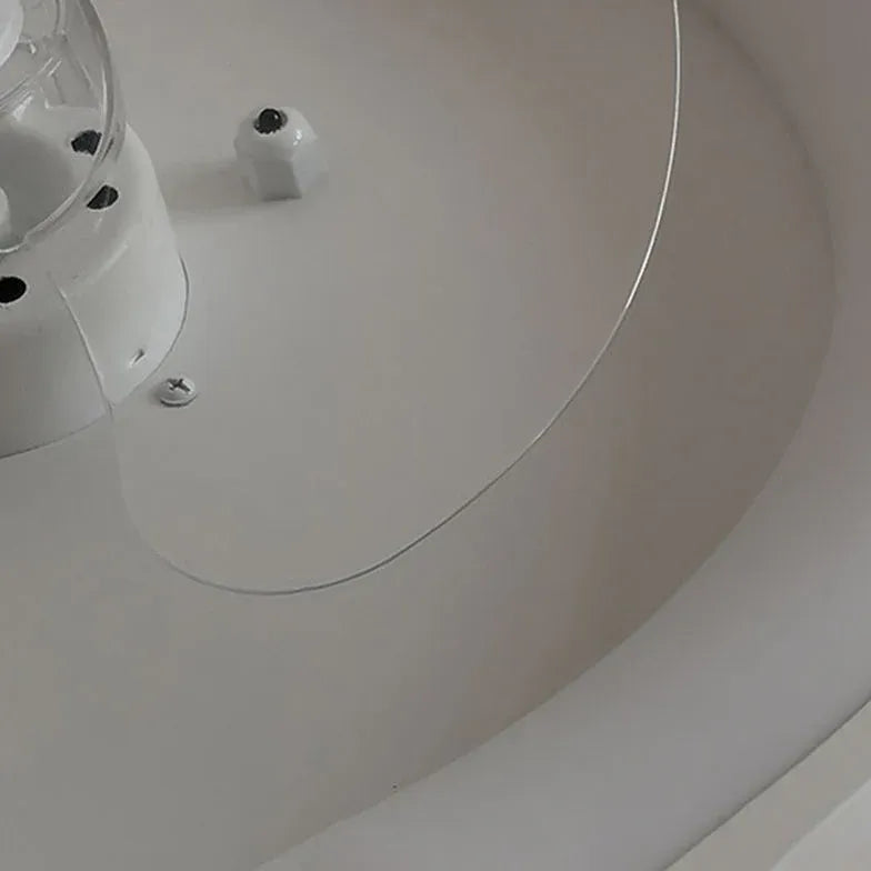 White Round Ceiling Fan with Light - Modern LED Lighting & Remote Control - Perfect for Bedroom, Living Room & Outdoor Patio