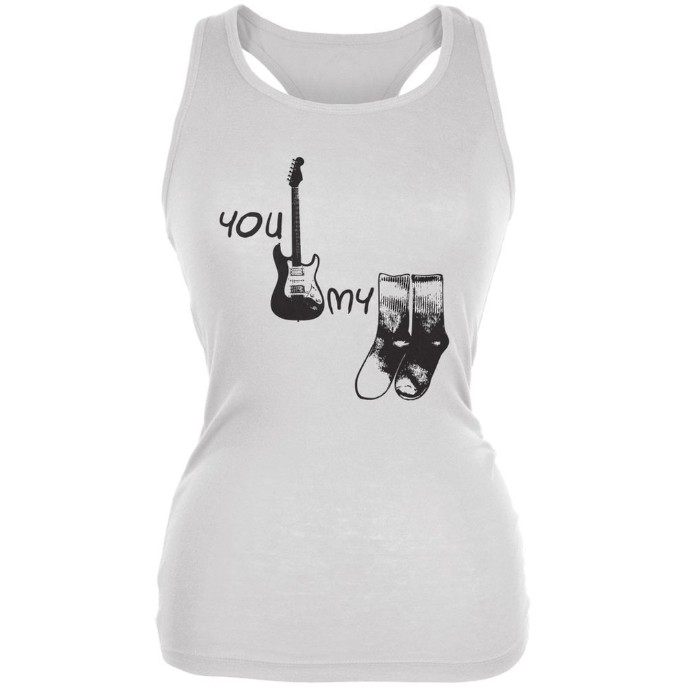 You Rock My Socks White Juniors Soft Tank Top - Small | Comfortable Casual Wear for Teens, Perfect for Summer Outfits, Beach Days & Music Festivals