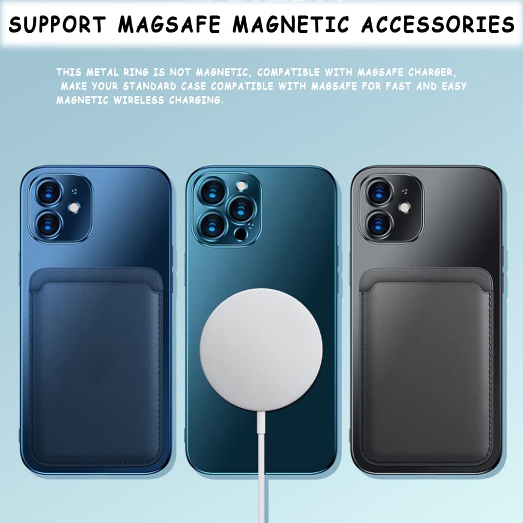 10-Pack Magnetic Wireless Charger Metal Rings with Adhesive - Ultra Thin, 2 Color Options, MagSafe & Car Charger Compatible for iPhone & Android Phones - Perfect for Home, Office & Travel Charging