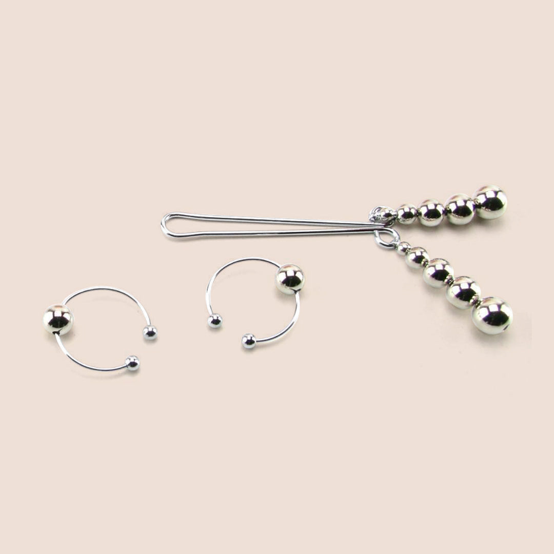 Silver Nipple and Clitoral Jewelry - Non-Piercing Body Jewelry for Sensual Wear & Intimate Accessories | Perfect for Adults, Couples Play & Special Occasions