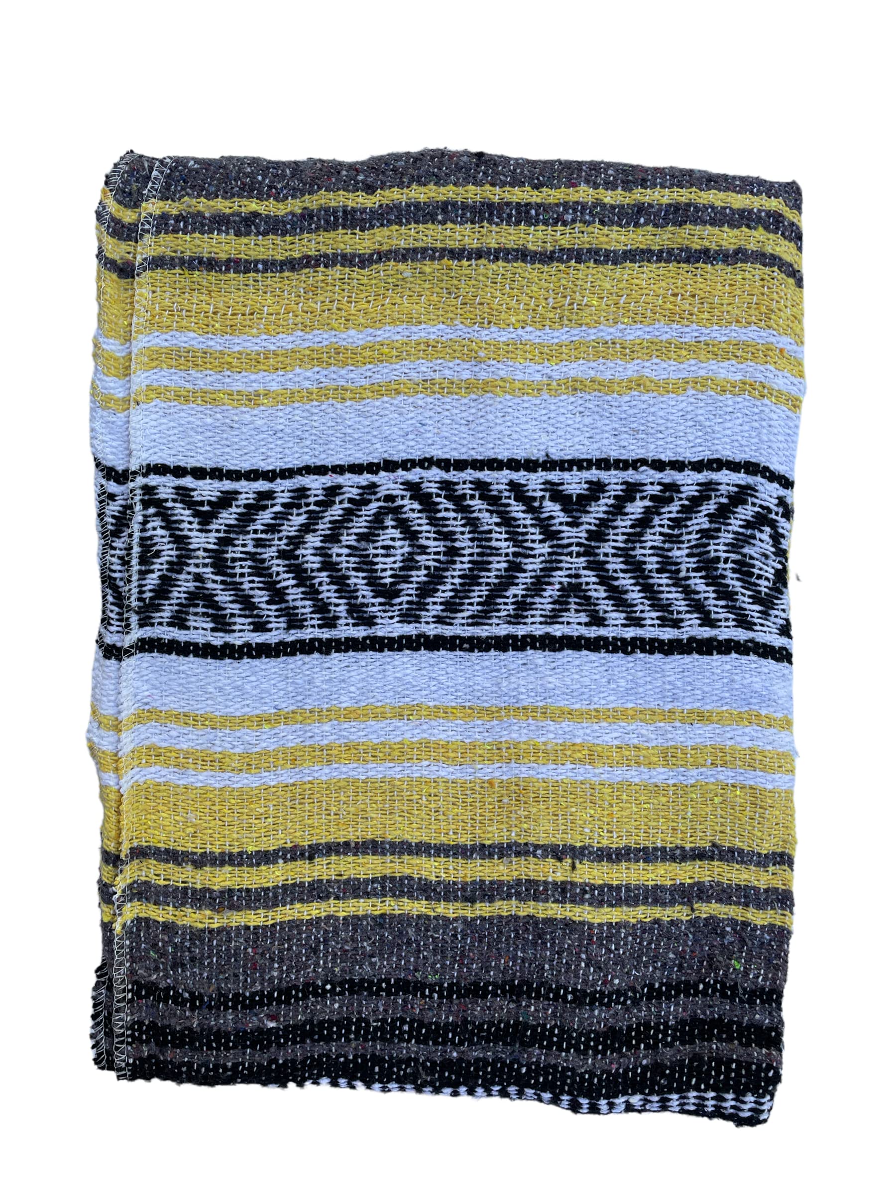 Authentic Mexican Falsa Blanket - Soft Yoga, Beach, Camping, Picnic & Car Blanket - Cozy Home Throw for Outdoor & Indoor Use (Yellow)