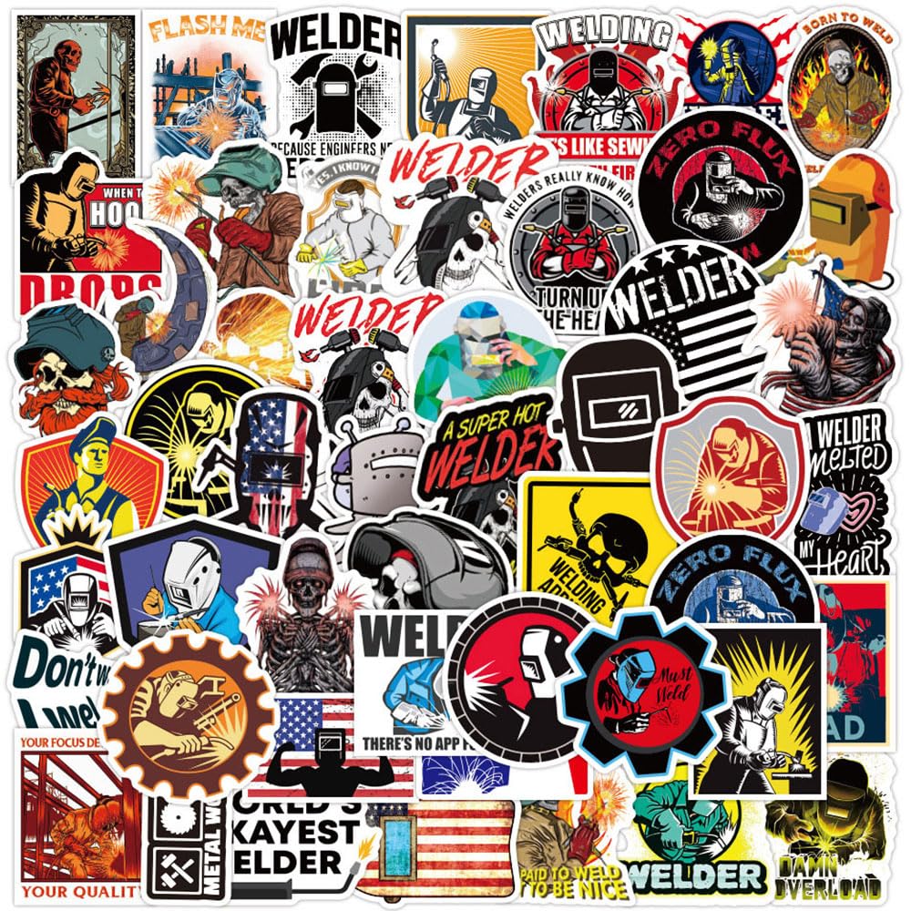 200pcs Funny Hard Hat Stickers for Construction Workers - Waterproof Vinyl Helmet Decals for Electricians, Welders & Mechanics - Perfect for Toolbox, Safety Gear & Work Equipment - Great Blue Collar Gifts for Men (Dirty Style)