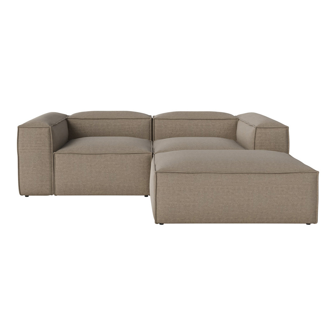 Cosima 2-Seater Small Sofa with Pouf - Compact Loveseat for Small Living Rooms, Apartments & Cozy Spaces