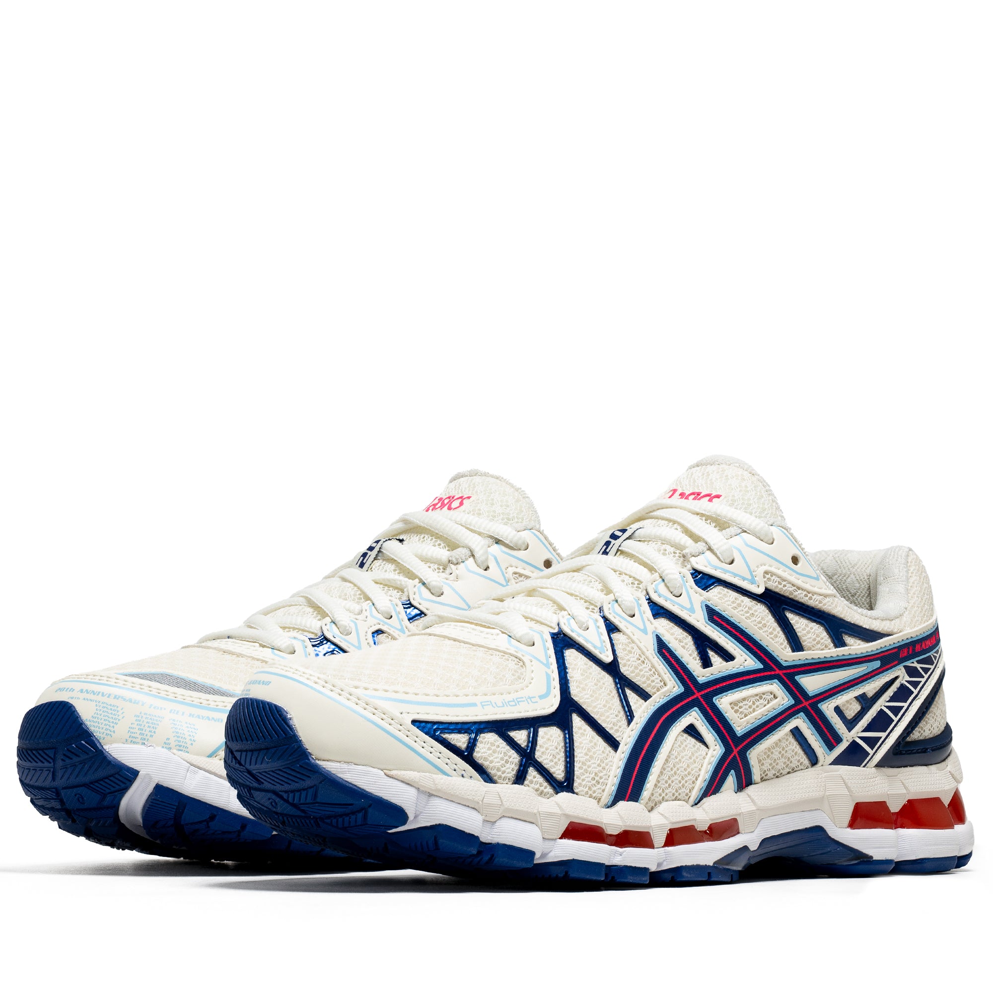 ASICS Gel-Kayano 20 Running Shoes for Men & Women - Lightweight Cushioned Stability Sneakers in Cream/Deep Marine Color - Perfect for Marathon Training, Jogging & Gym Workouts