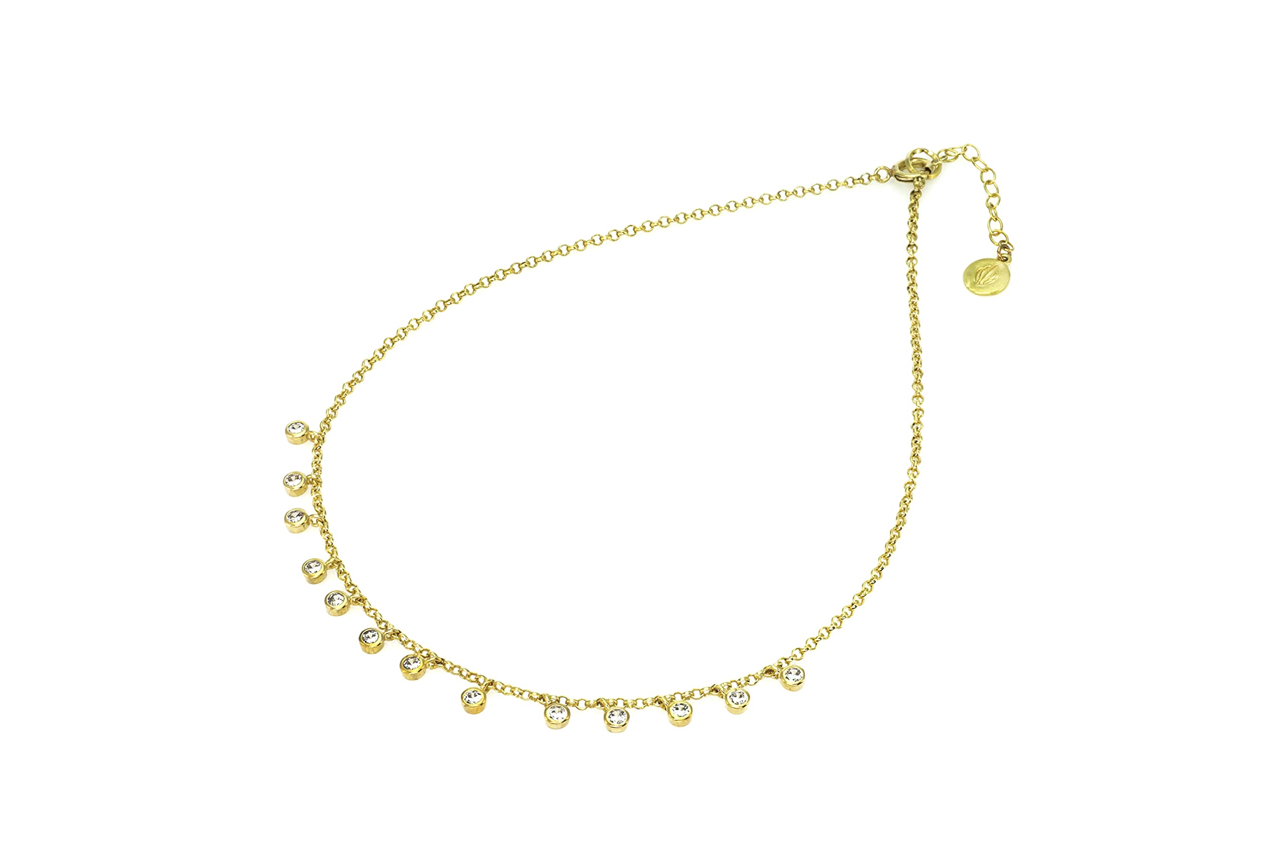18k Gold CZ Necklace - Elegant Cubic Zirconia Pendant Necklace for Women - Delicate Gold Chain Jewelry - Perfect Bridesmaid Gift & Minimalist Everyday Necklace - Ideal for Weddings, Parties and Special Occasions