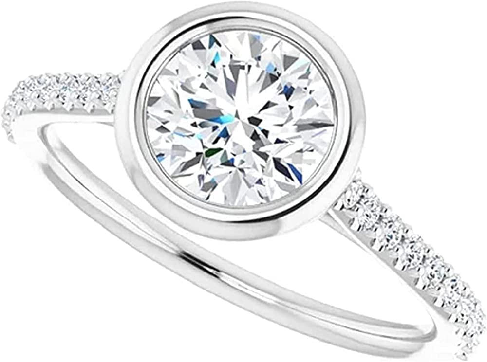1.25ct Round Brilliant Moissanite Engagement Ring - Bezel Set Wedding Band, Handcrafted Anniversary Ring for Women - Perfect for Proposals, Weddings & Special Occasions