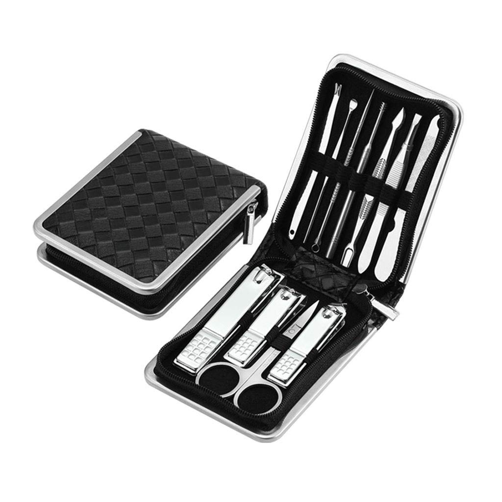 Portable Nail Clipper Set - Black Manicure & Pedicure Kit for Home, Travel & Salon | Professional Nail Care Tools for Toenails & Fingernails | Compact Grooming Essentials for Men & Women