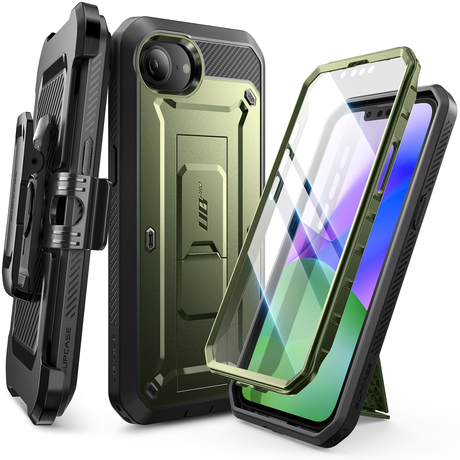 iPhone 16e Unicorn Beetle Pro Rugged Case - Dark Green | Heavy Duty Shockproof Protection | Perfect for Outdoor Adventures, Construction Work & Extreme Sports