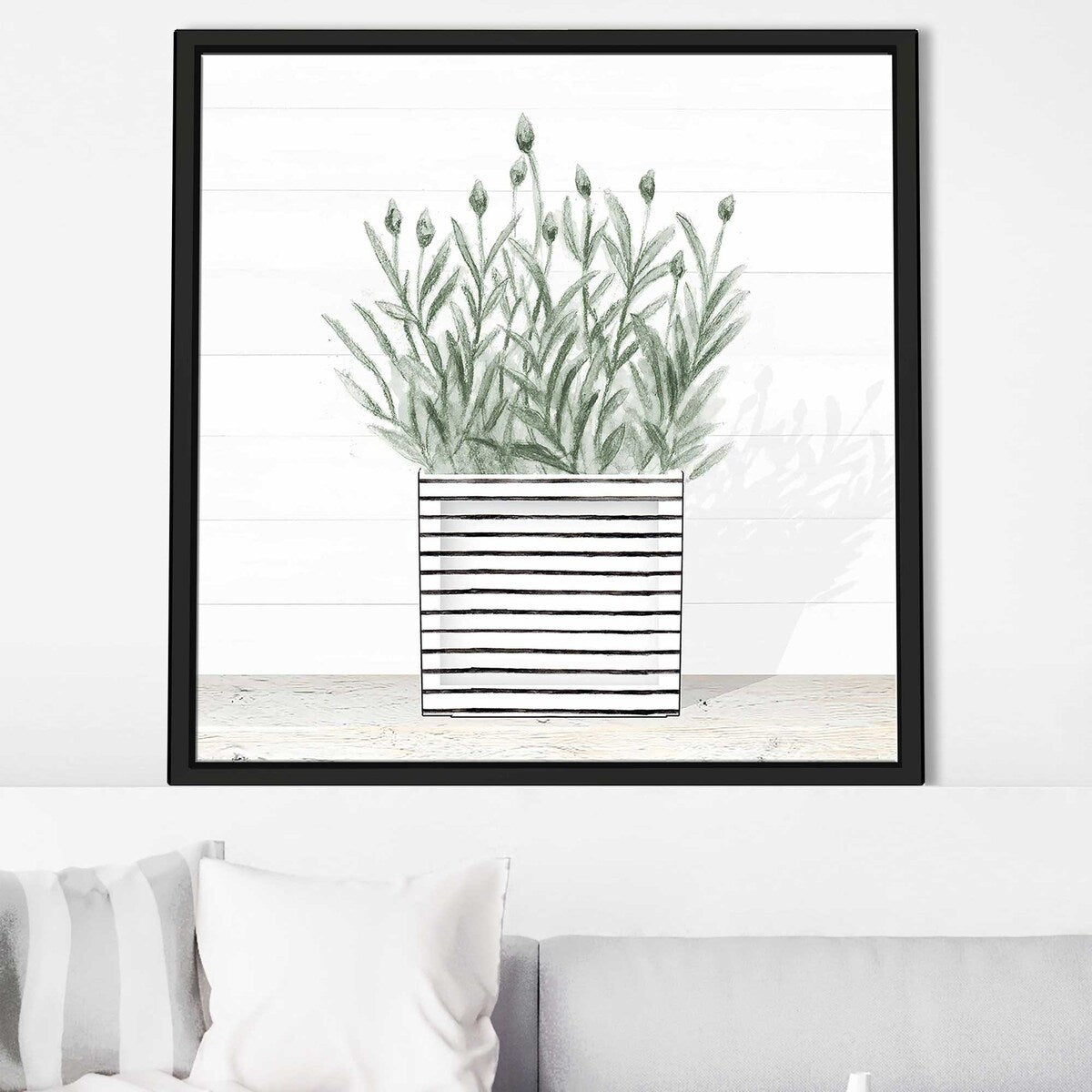 Modern Lavender Floral Print on Floating Canvas Wall Art - Perfect for Living Room, Bedroom & Home Decor
