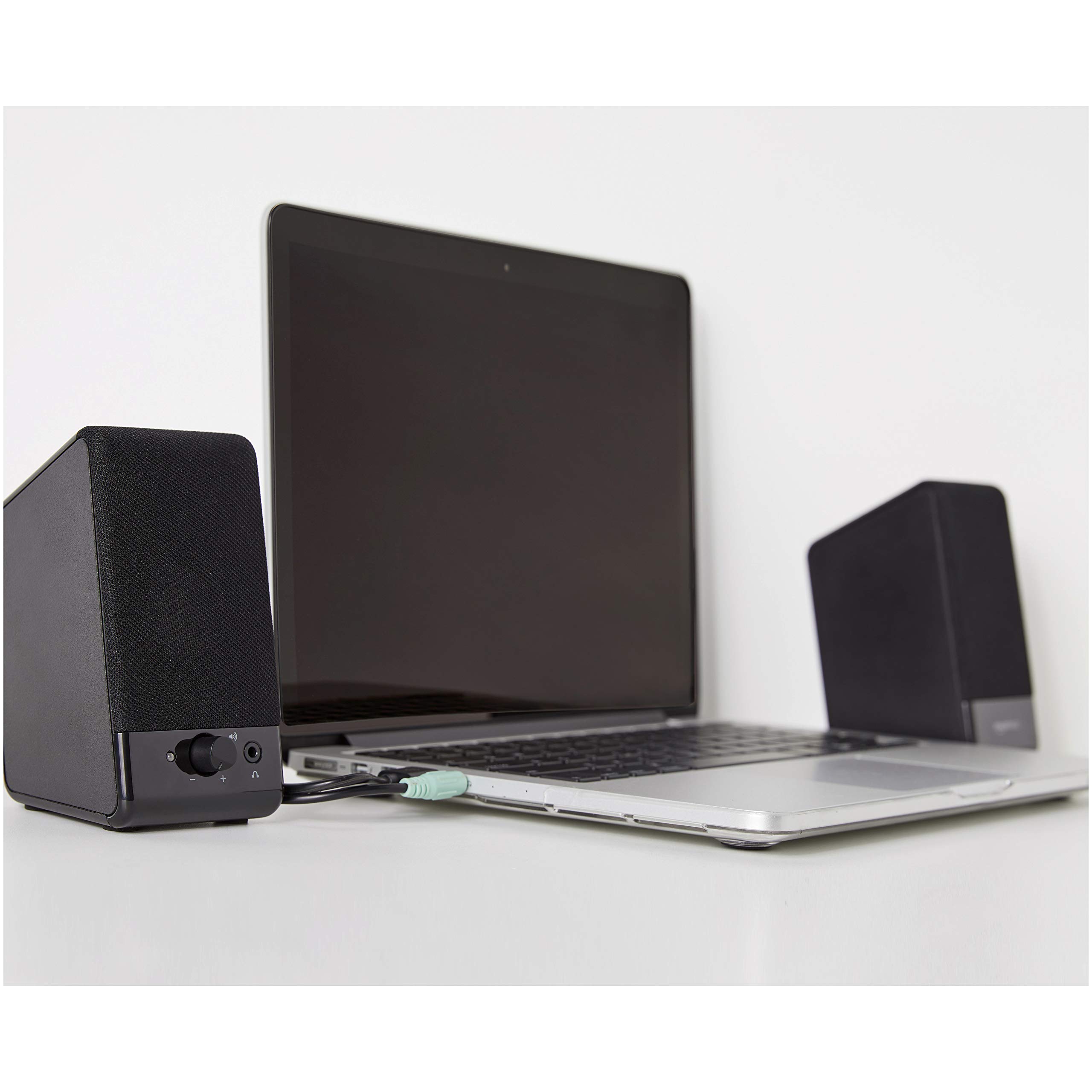 Amazon Basics USB-Powered Computer Speakers with Volume Control, Plug-N-Play, Black - Ideal for Desktop, Laptop, Home Office, and Gaming Setup