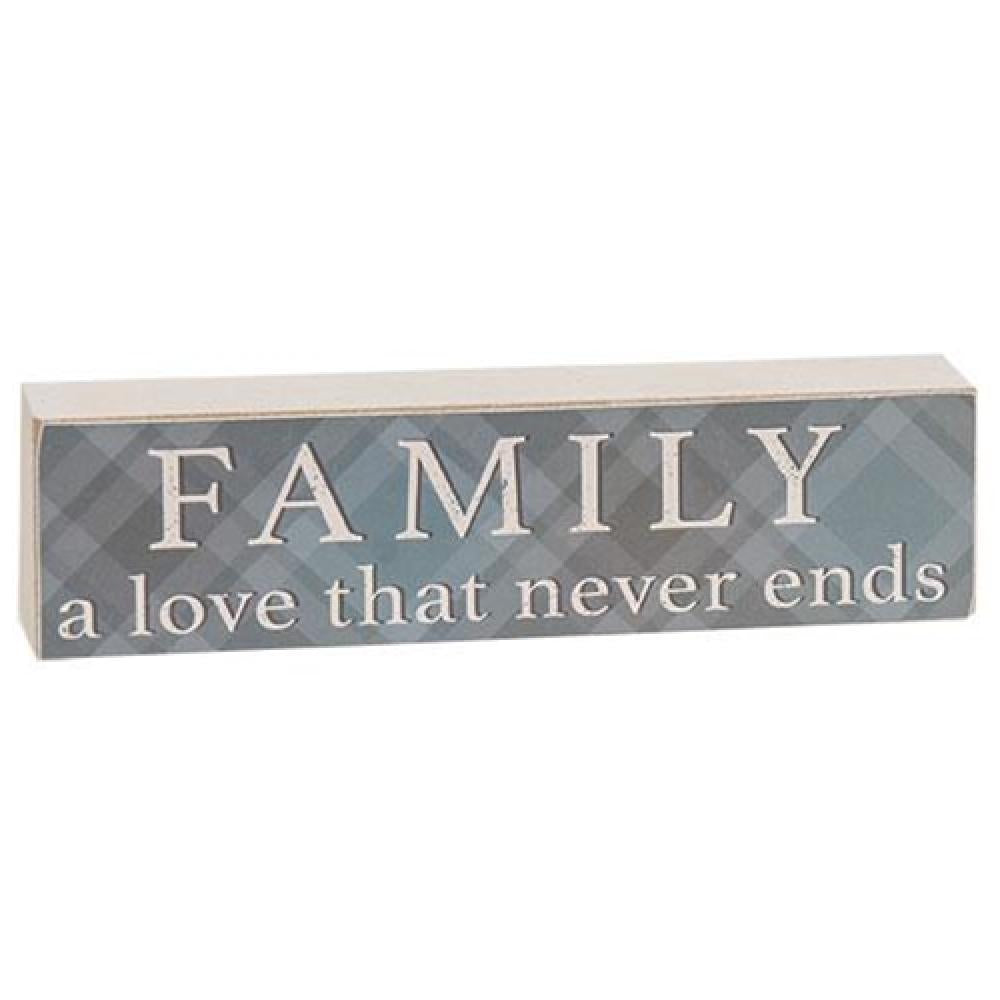 Family A Love That Never Ends Plaid Block - Cozy Home Decor for Living Room, Bedroom & Nursery