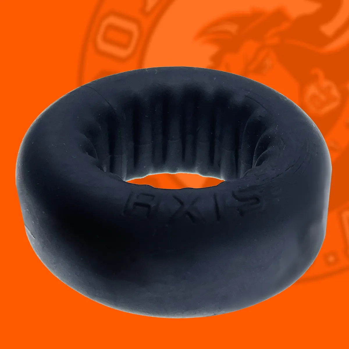 Oxballs Axis Inner Ribbed Cock Ring - Black Stretchy Silicone Penis Ring for Enhanced Pleasure & Blood Flow - Perfect for Couples Play, Solo Use & BDSM Scenes