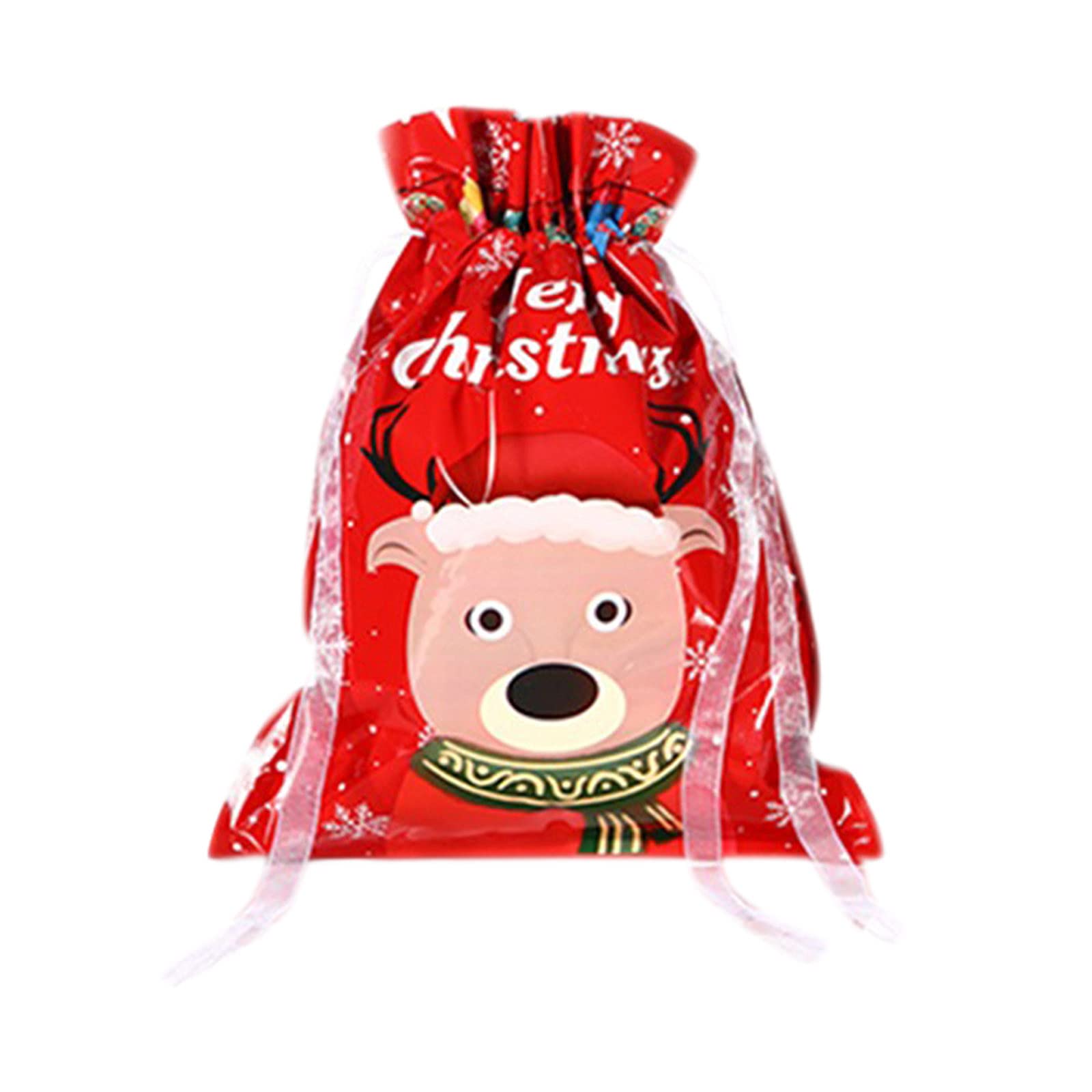iHHAPY Santa Claus Christmas Gift Bag - Snowman Decorated Holiday Storage & Organizer for Home, Party, and Festive Decorations