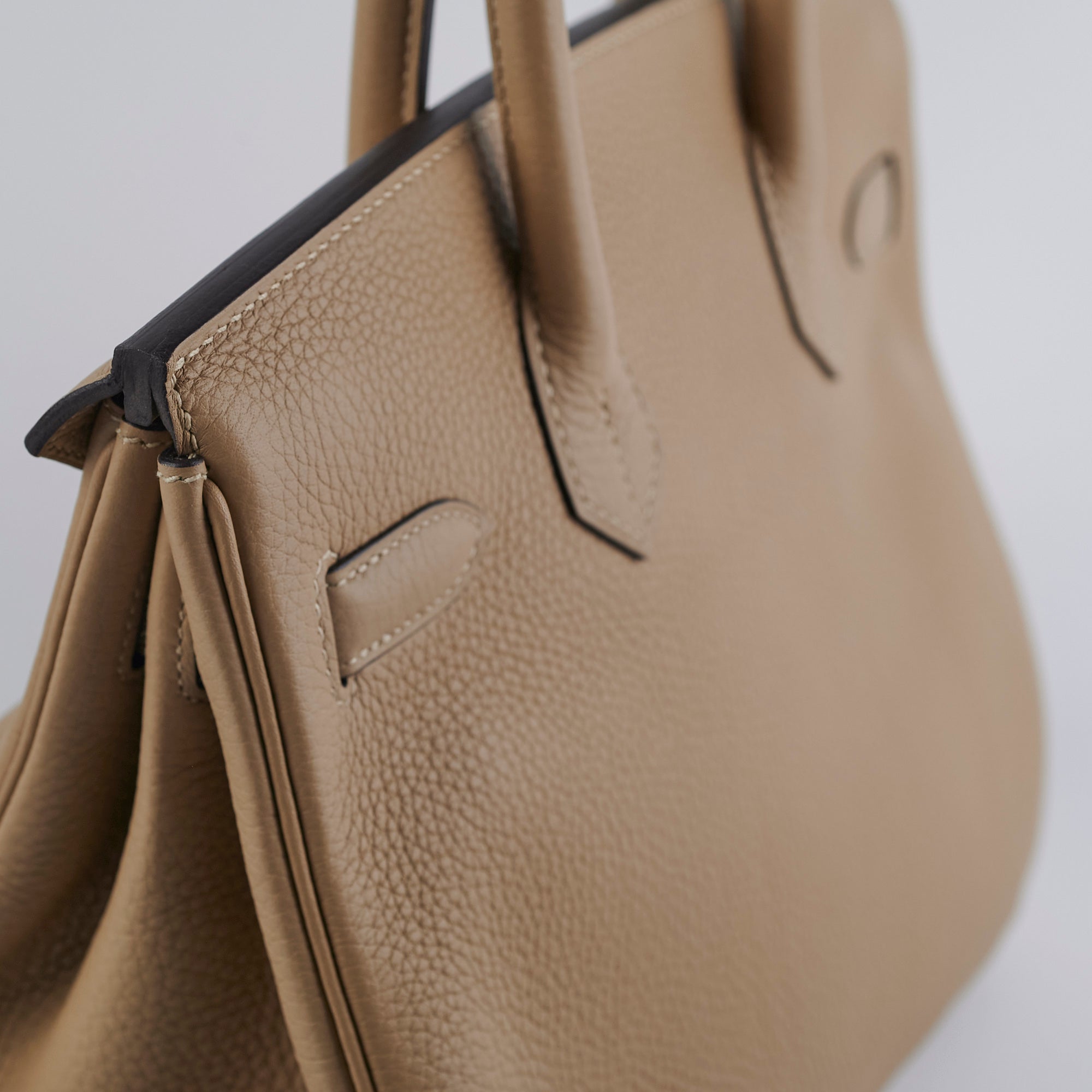 Authentic Hermès Birkin 30 Handbag in Clemence Leather - Luxury Trench Coat Color - Perfect for Work, Travel & Special Occasions