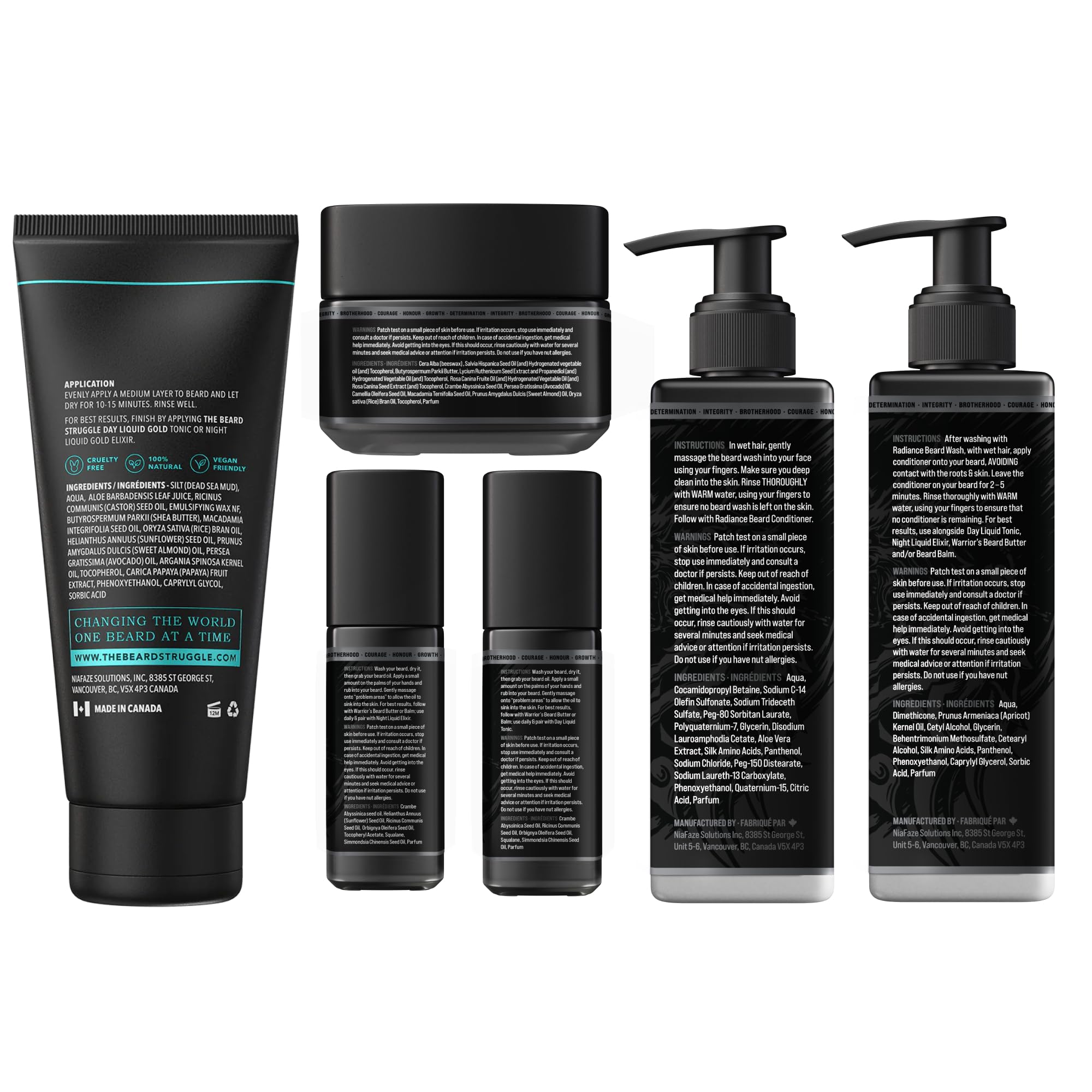 Beard Growth Kit for Men - Complete Grooming Set with Beard Balm, Mask, Conditioner, Wash & Natural Oils - Platinum Collection by Beard Struggle - Perfect for Daily Care & Styling