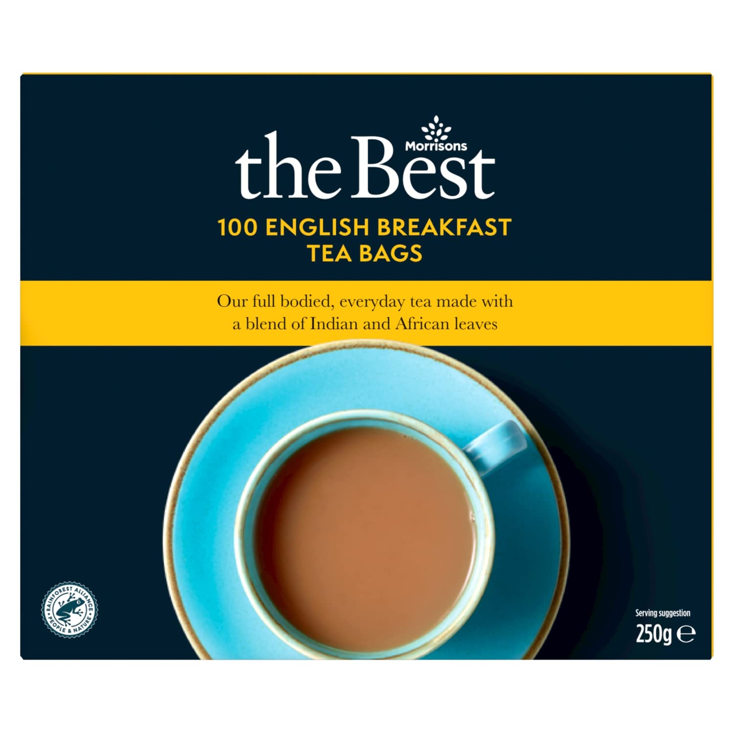Morrisons The Best English Breakfast Tea Bags - 100 Count | Premium Black Tea for Morning Energy & Afternoon Relaxation | Perfect for Home, Office & Gifting