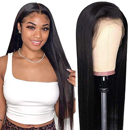 Imeya 13x6 HD Glueless Lace Front Wigs for Black Women | Brazilian Virgin Human Hair | Pre-Plucked Straight 150 Density 24 Inch Natural Color | Perfect for Daily Wear, Special Occasions & Protective Styling