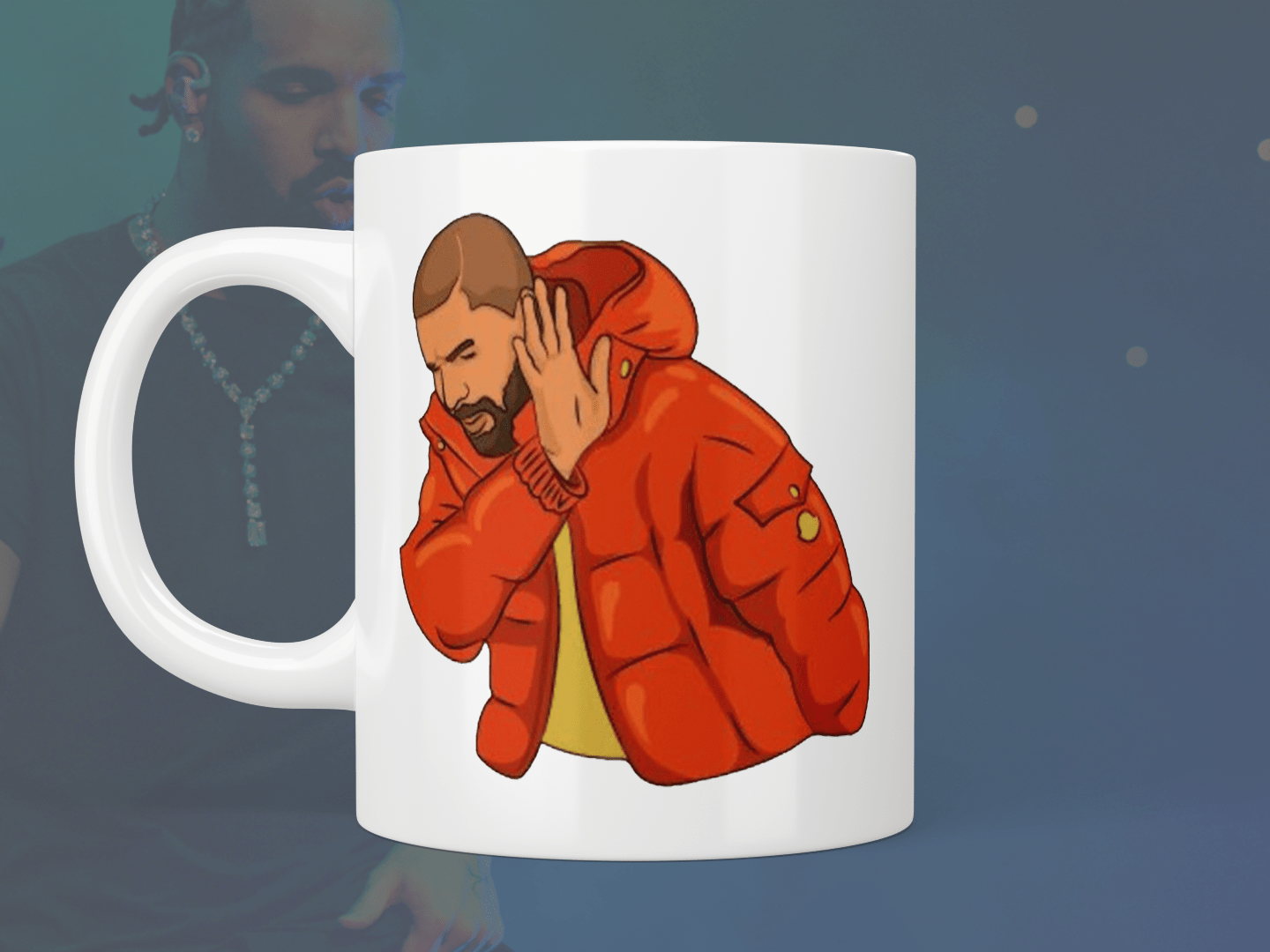 Drake Hotline Bling Coffee Mug - Funny Novelty Ceramic Cup for Tea & Coffee Lovers - Perfect Gift for Music Fans, Office Use & Home Decor