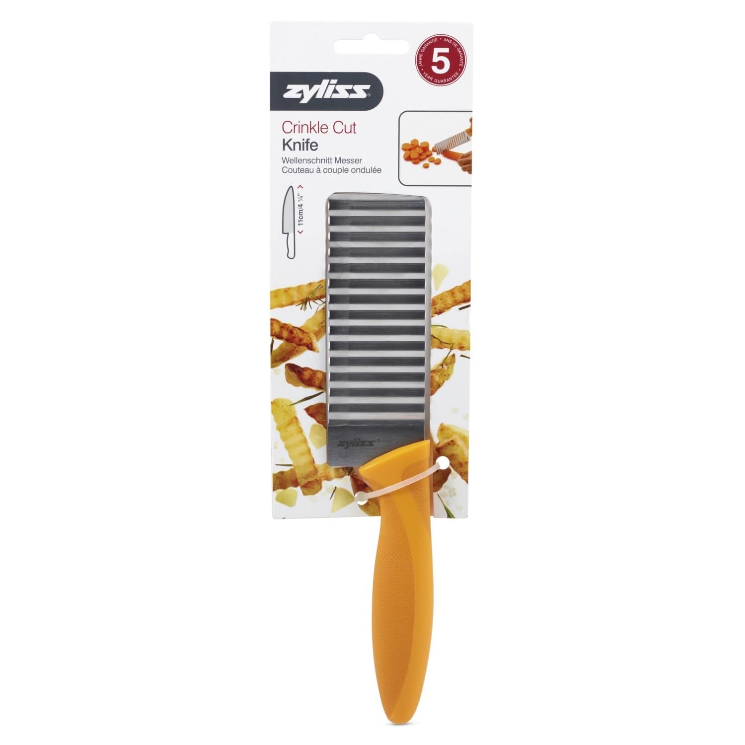 Zyliss Crinkle Cut Knife - Professional Potato & Vegetable Cutter for Perfect Wavy Slices - Ideal for Salads, Chips & Garnishes