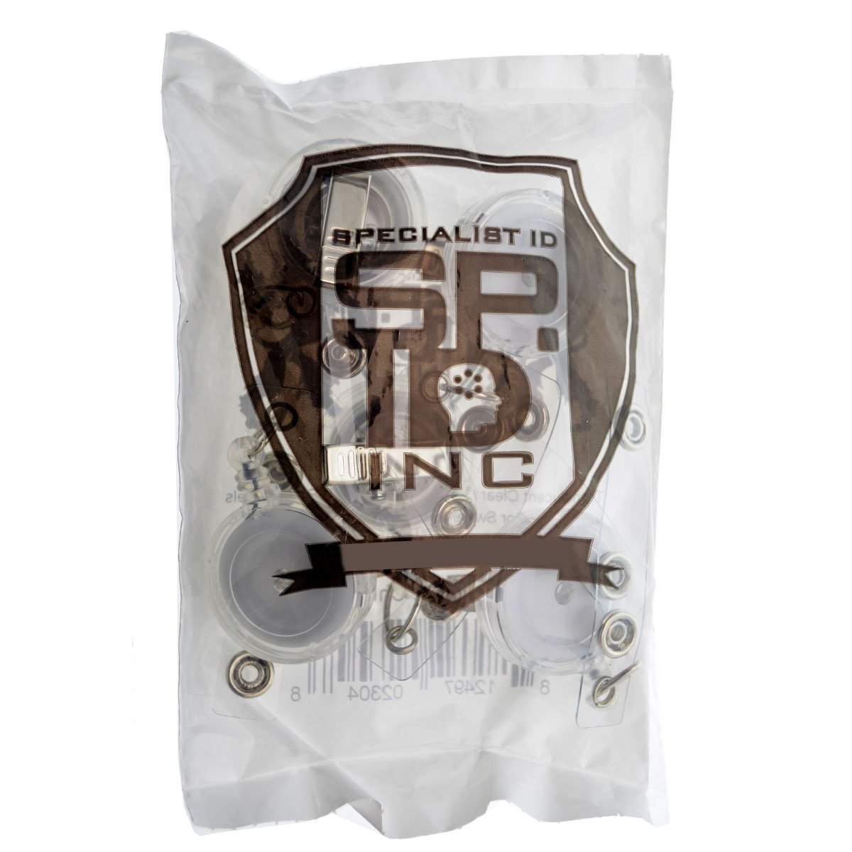 5 Pack Clear Badge Reel Holders with Clip - Retractable Lanyards for Office & Nurse ID Badges - Work & Hospital Use