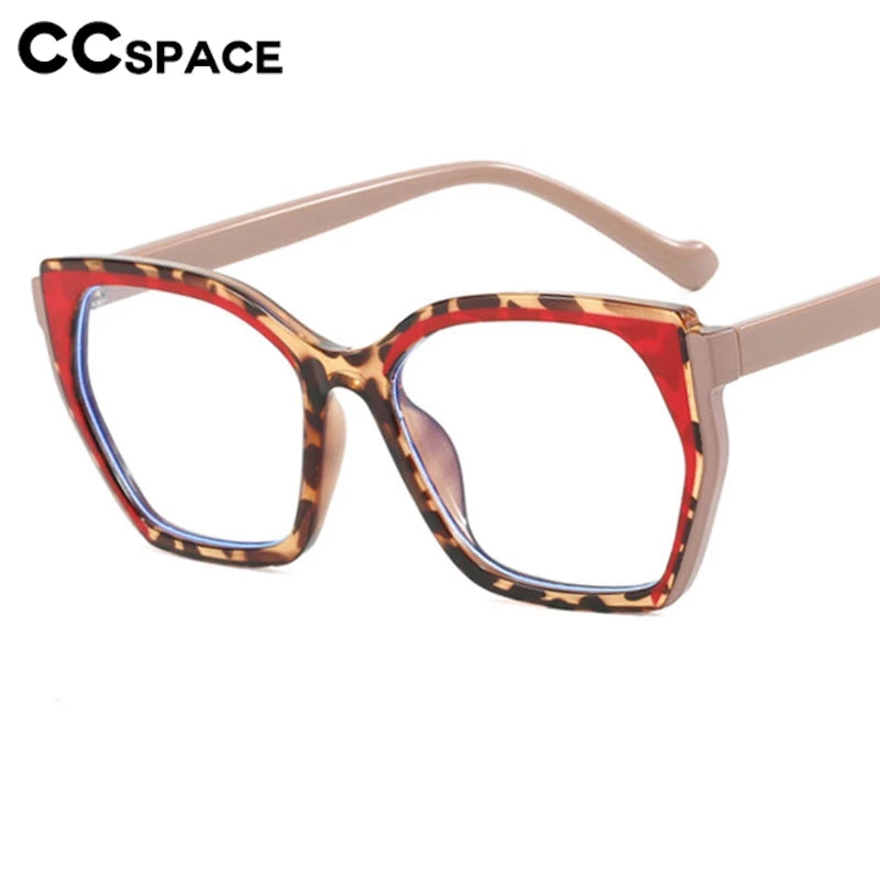 CCspace Women's Full Rim Square TR90 Titanium Eyeglasses Frame 302181 - Lightweight & Durable for Work, Reading & Fashion