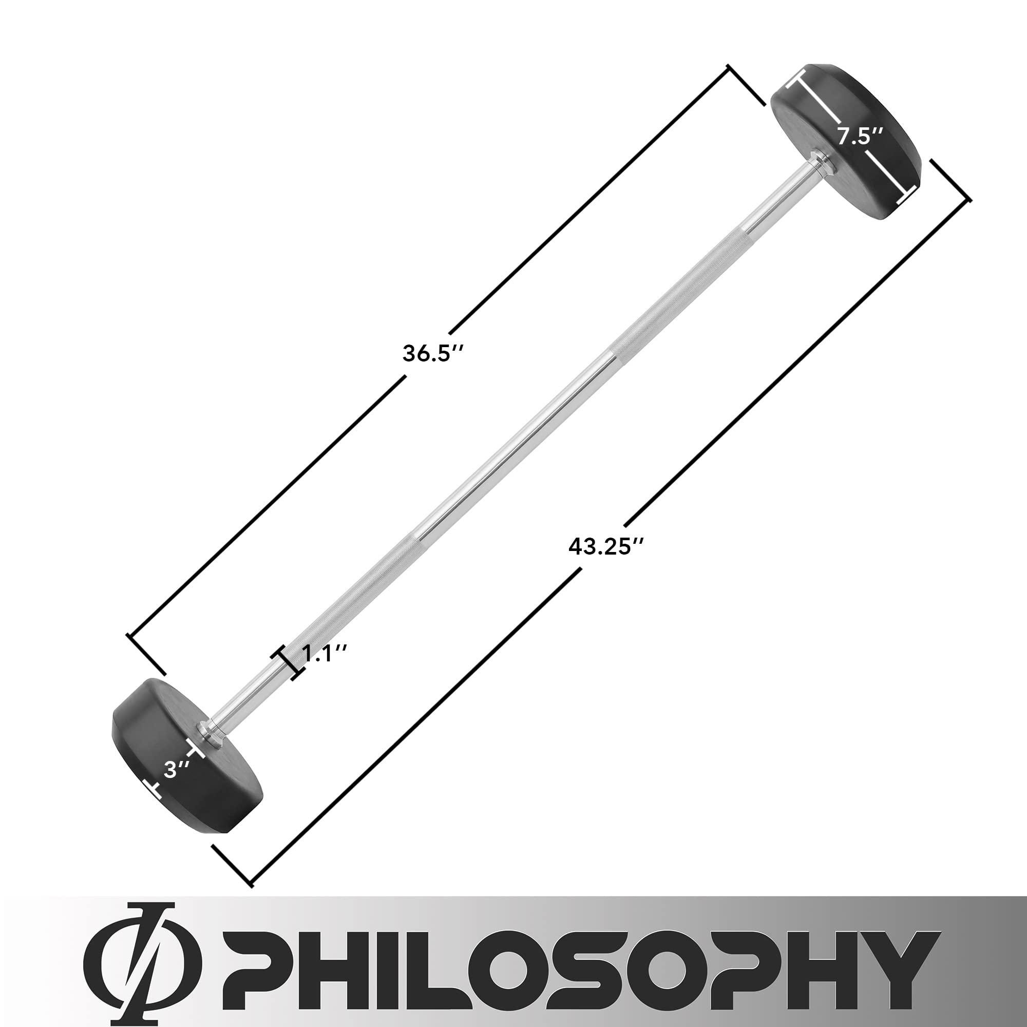 Best Fixed Barbell for Strength Training - Pre-Loaded Rubber Weighted Gym Bar for Weightlifting & Home Workouts | Perfect for CrossFit, Powerlifting & Home Gym