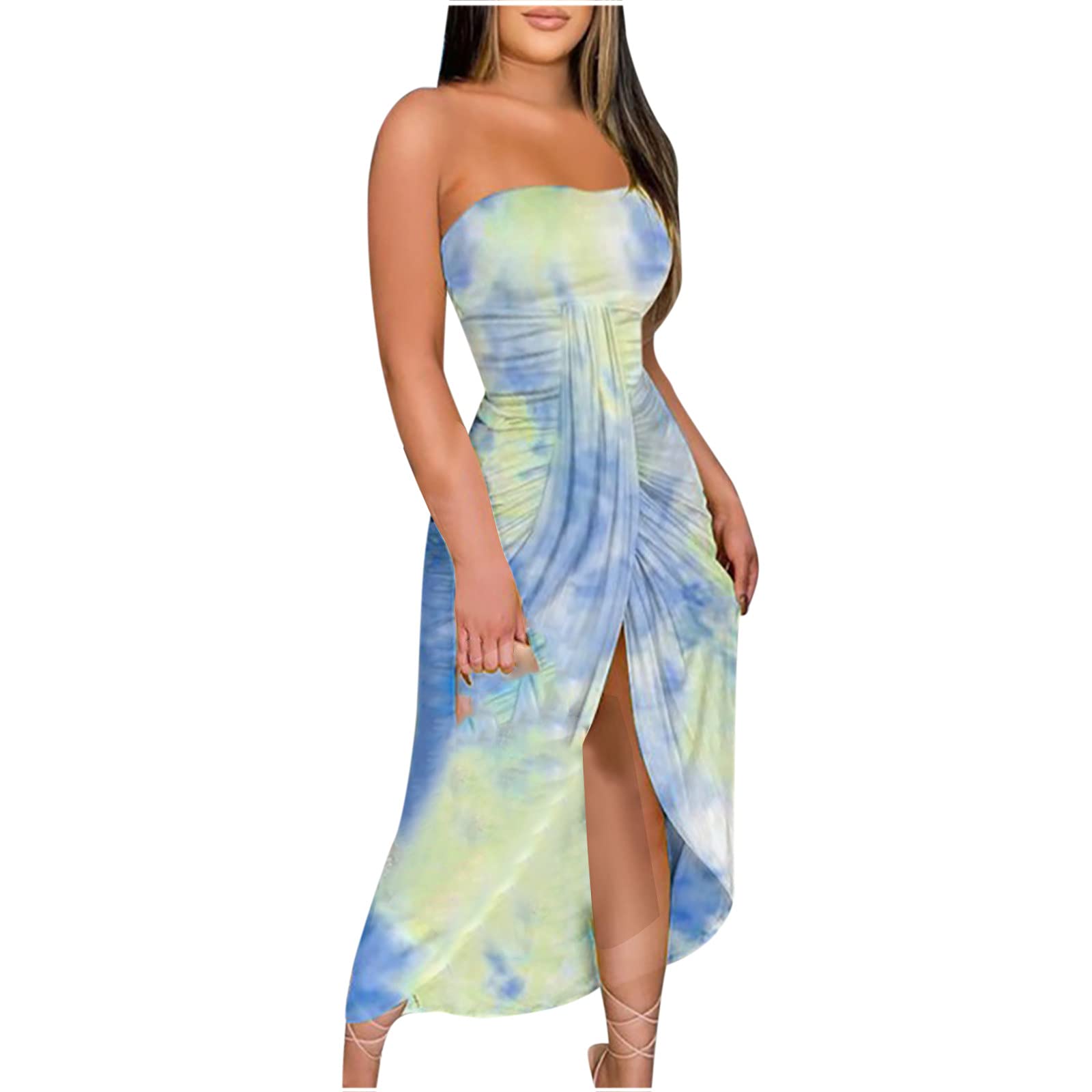 Sexy Off Shoulder Maxi Dress for Women - Floral Summer Beach Dress with Ruched Detail, Hawaiian Tropical Sundress | Perfect for Vacations, Pool Parties & Date Nights