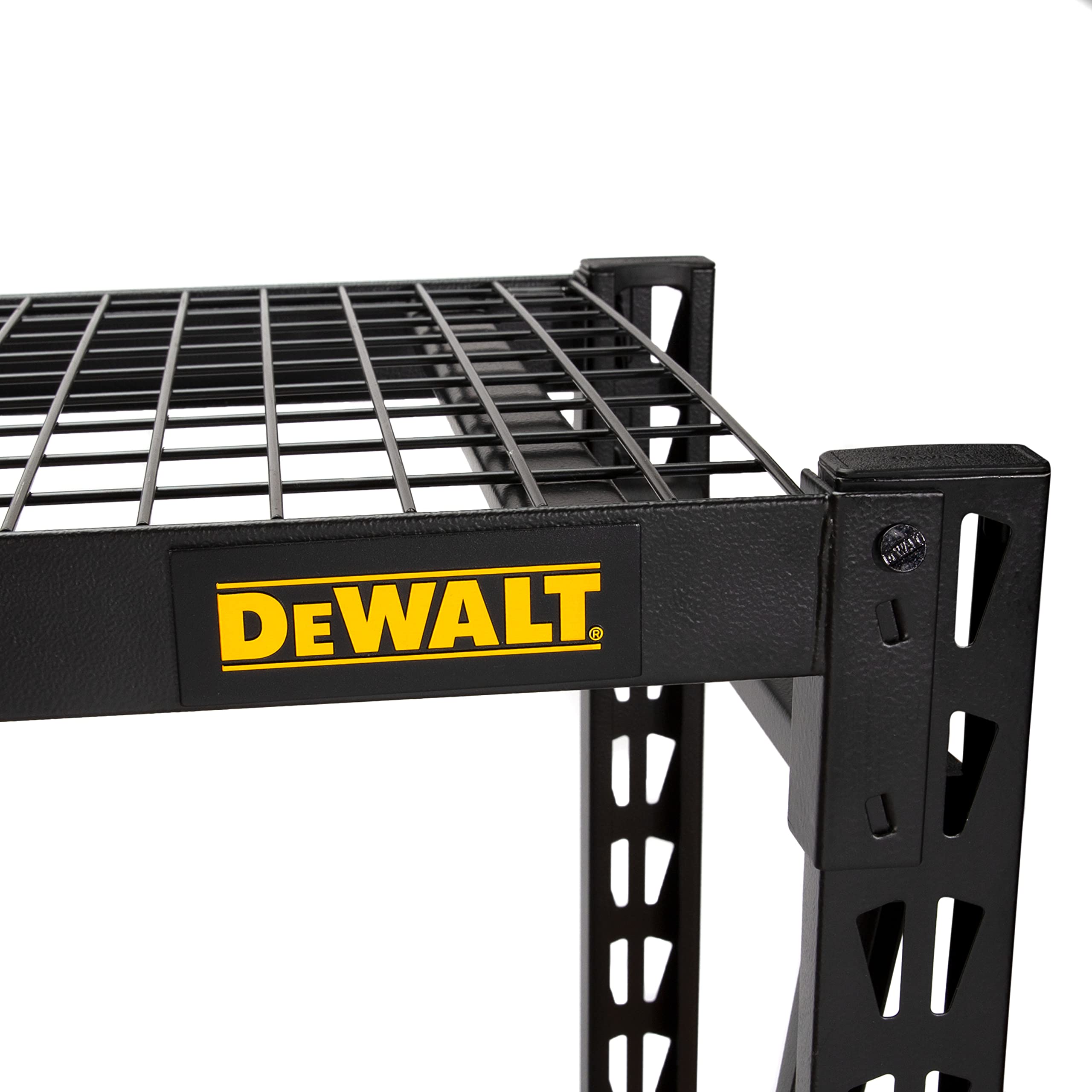 DEWALT 4-Foot Tall 3-Shelf Steel Wire Deck Industrial Storage Rack - Adjustable Heavy Duty Garage Shelving Unit with 4,500 lbs Capacity - Perfect for Workshop, Garage, and Warehouse Organization