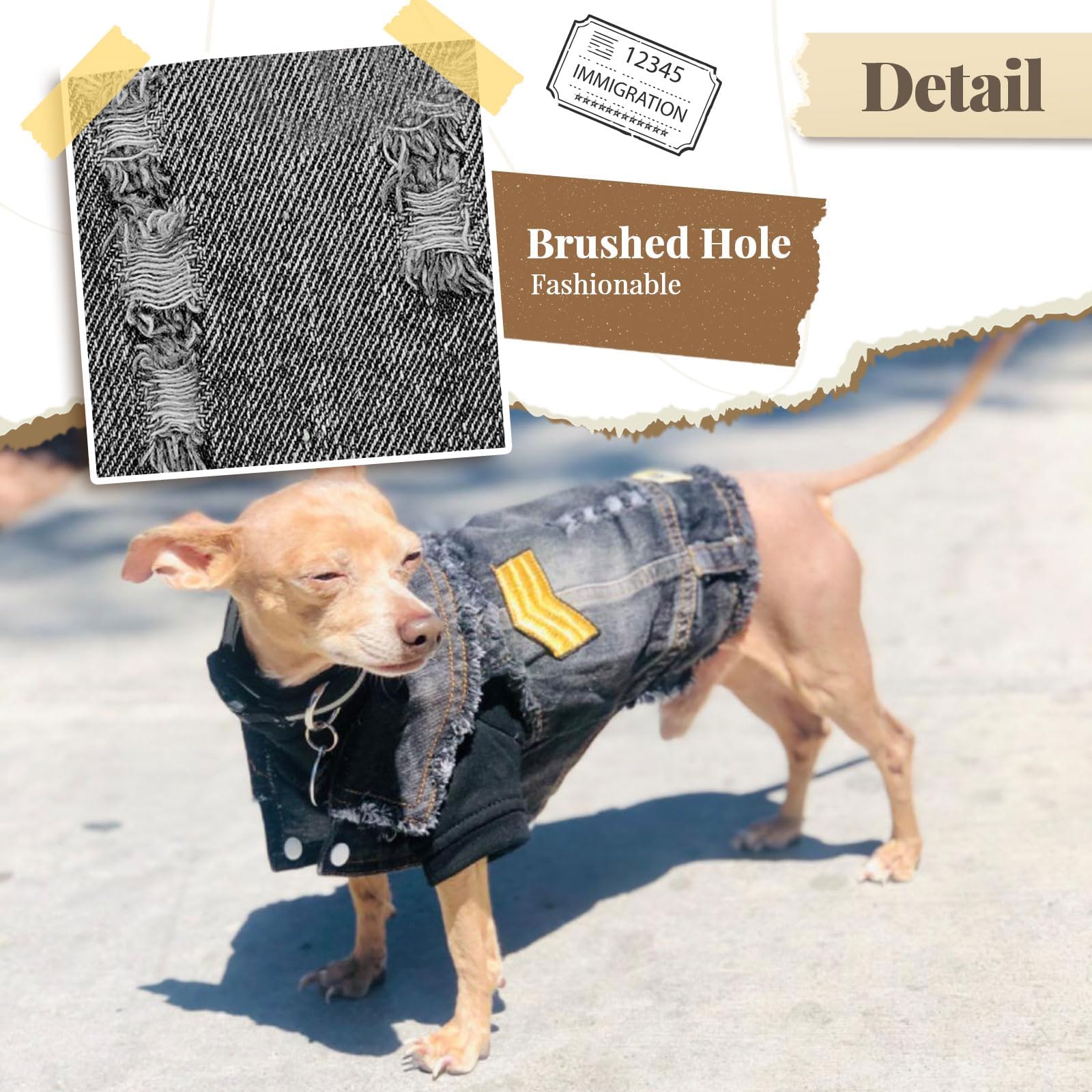 Stylish Black Denim Dog Jacket - Small Pet Clothes for Small & Medium Dogs & Cats - Puppy Shirts, Dog Vest & Pet Costume for Shih Tzu, Chihuahua, Yorkie & Teacup Breeds - Perfect for Outdoor Walks, Pet Fashion Shows & Photo Shoots