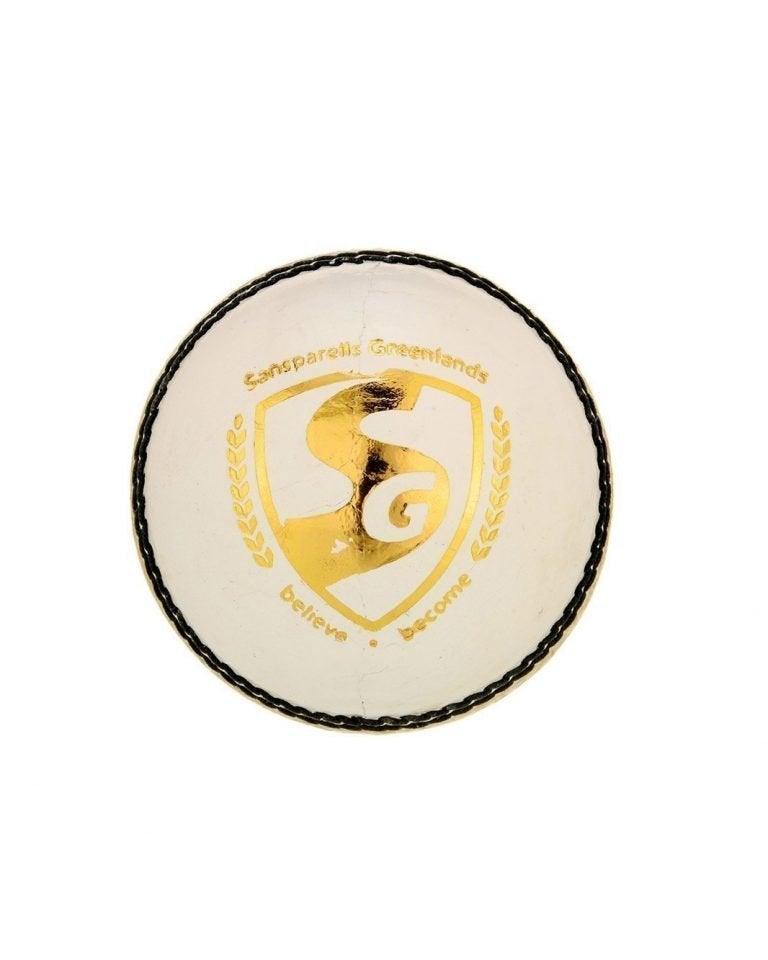 Premium White Cricket Leather Ball - SG Club Official Match Ball for Professional & Practice Games - Perfect for Cricket Training, Matches & Outdoor Sports