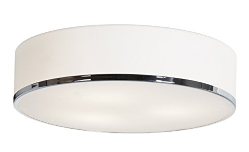 Aero LED Flush Mount Ceiling Light - Chrome Finish with Opal Glass Shade - Modern Lighting for Bedroom, Kitchen & Hallway