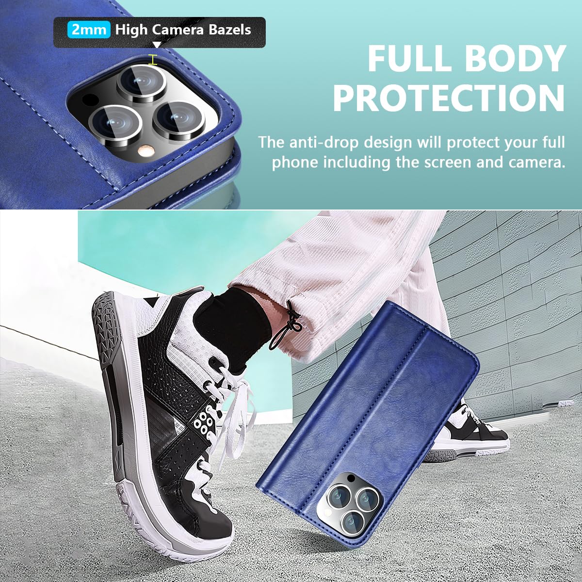 Premium Leather Wallet Case for iPhone 13 Pro (6.1