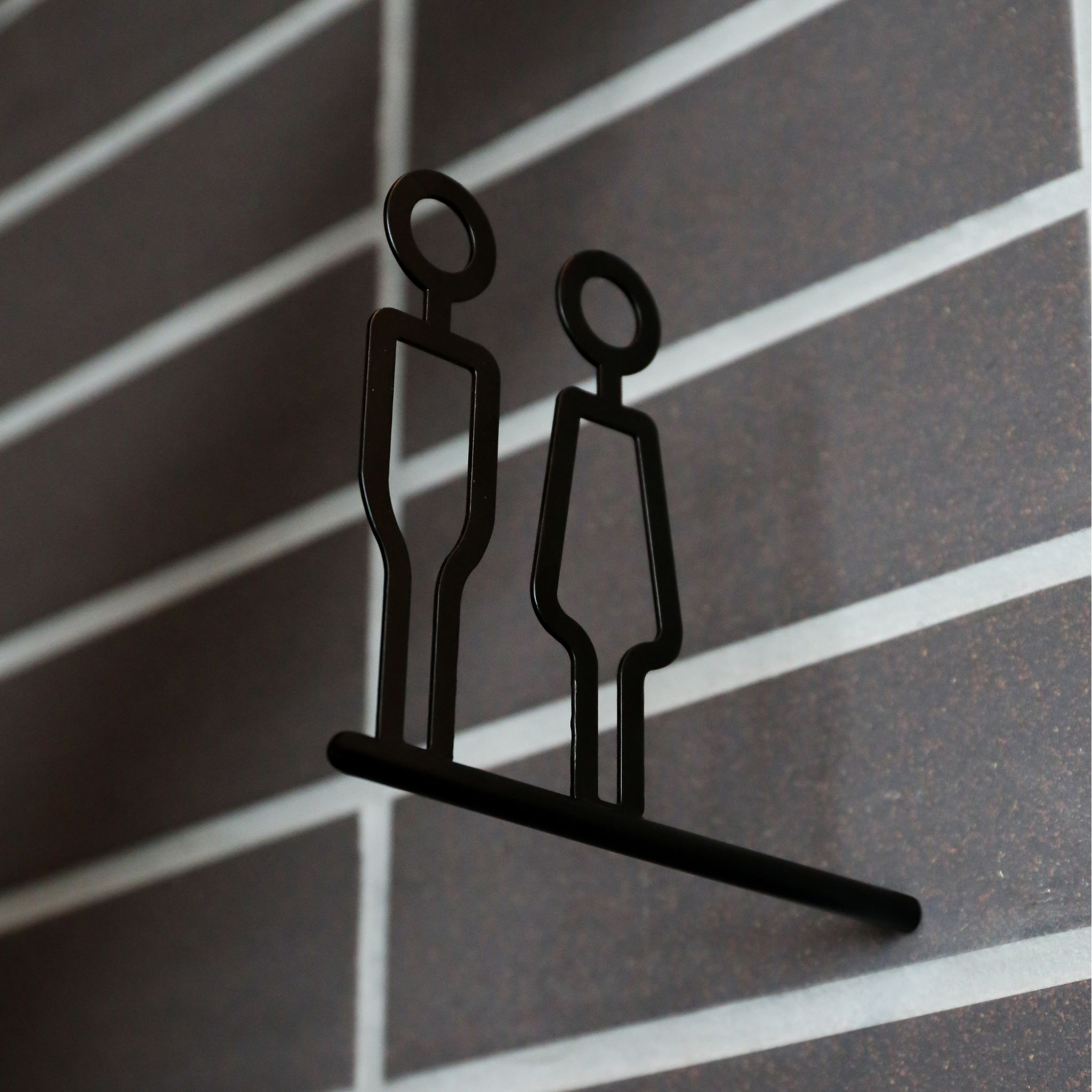 DESIGNSTUFF 3D Wall Sign - His & Hers Black Metal Home Decor for Bedroom, Living Room, Wedding Gift