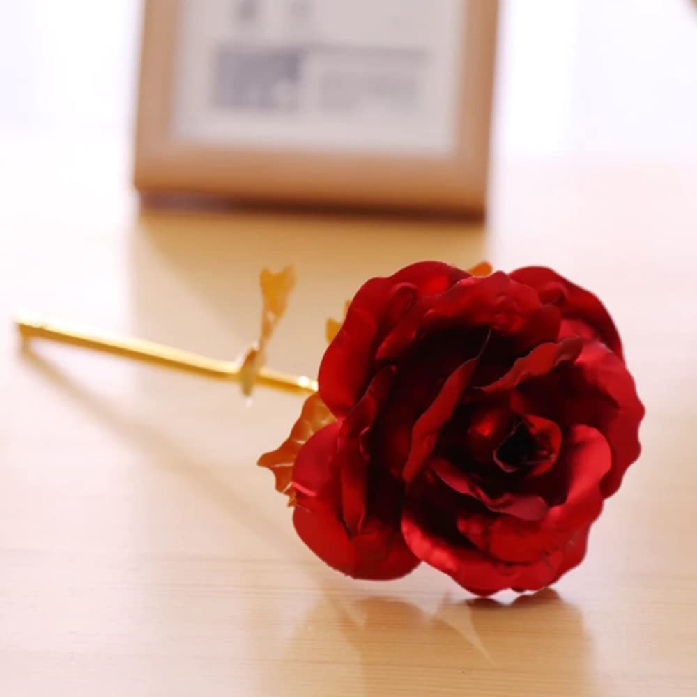 24K Gold Plated Rose - Elegant Gift for Anniversary, Wedding, Valentine's Day - Perfect for Romantic Decor & Special Occasions