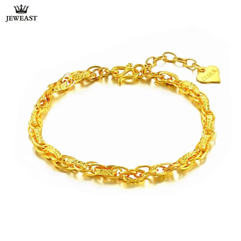 24K Pure Gold Bracelet for Women - 999 Solid Real Gold Bangle, Simple & Elegant Hollow Design, Luxury Classic Jewelry Gift for Anniversary, Birthday, Valentine's Day | Perfect for Parties, Weddings & Special Occasions