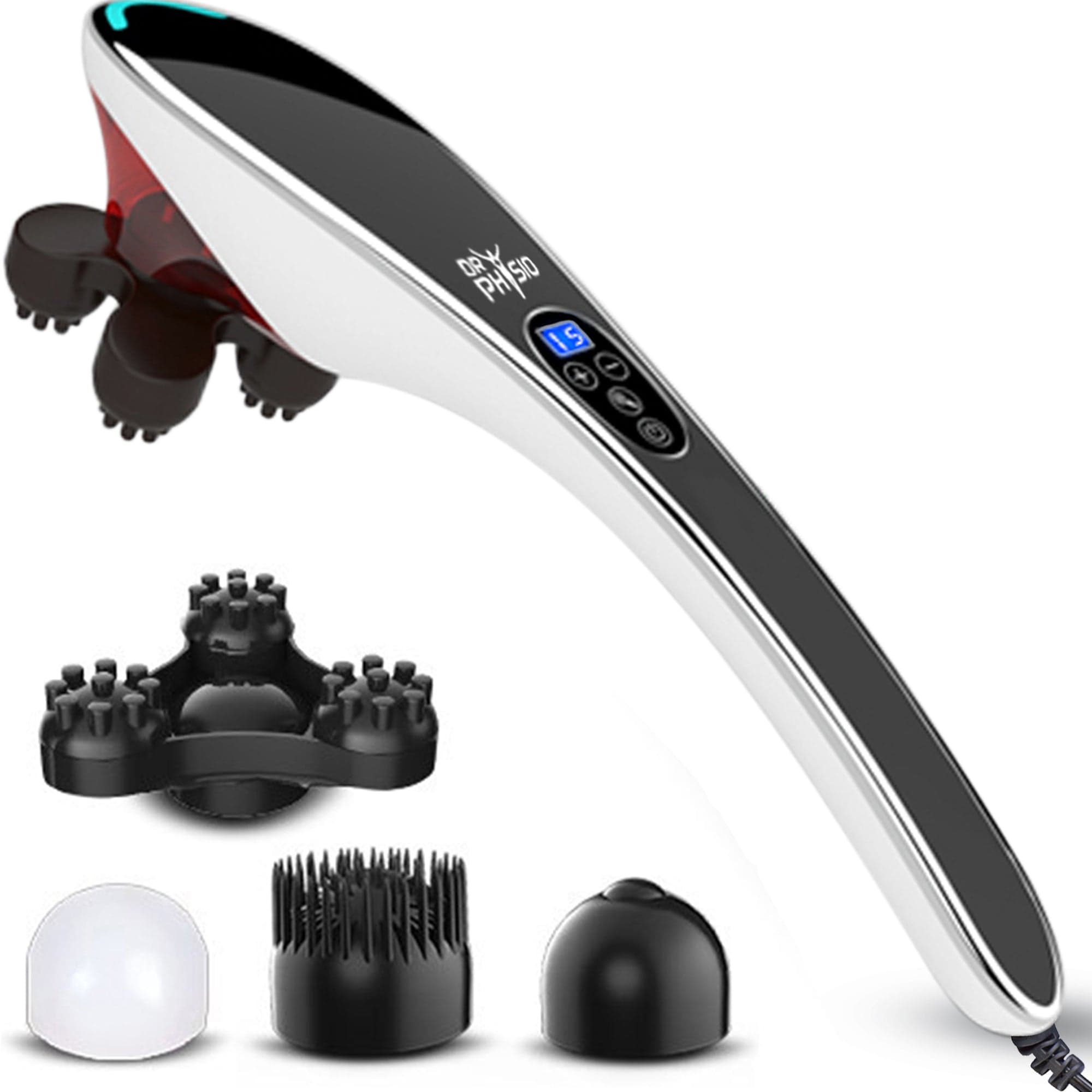 Dr Physio USA Hammer Pro Deep Tissue Massager - Electric Body Massage Gun for Muscle Pain Relief & Recovery (Black) - Perfect for Athletes, Gym Enthusiasts & Home Use