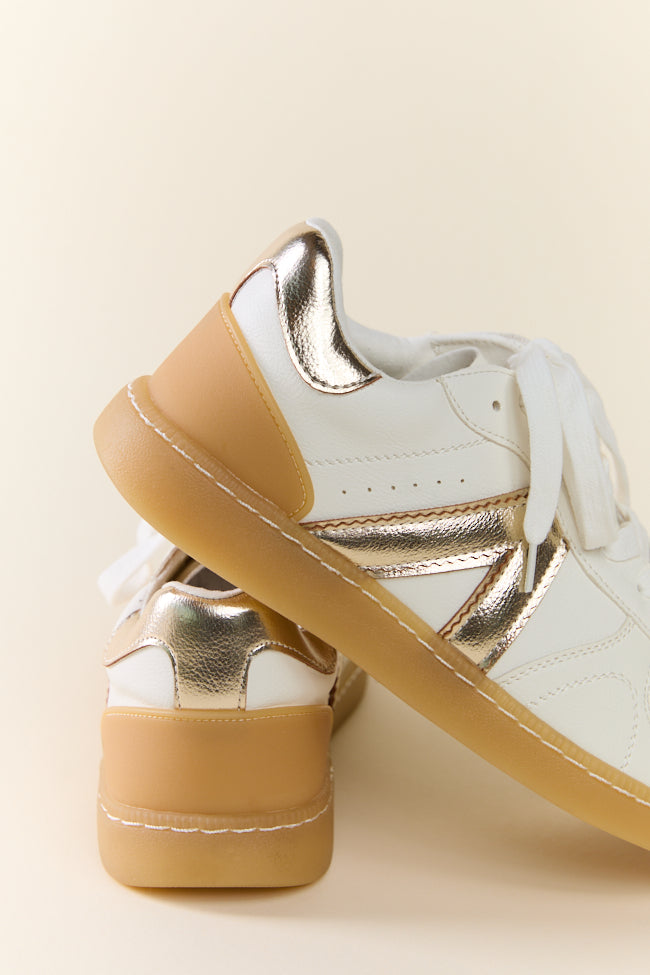 Vesta Metallic Gold Sneakers for Women - Fashionable Comfortable Athletic Shoes for Running, Walking & Casual Wear - Trendy Gym Workout Shoes with Lightweight Cushioning
