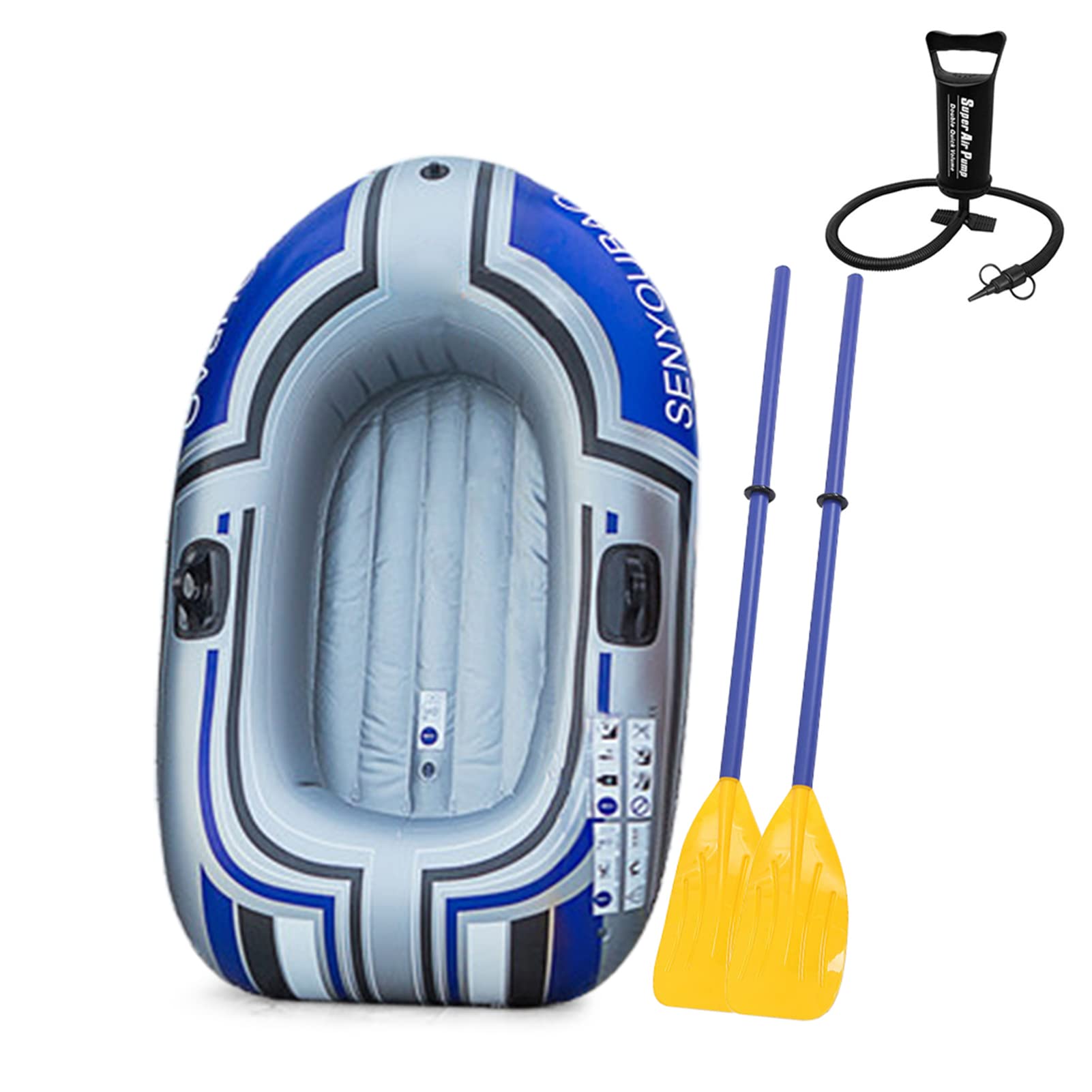 **Inflatable Kayak for Fishing - Single Person Portable PVC Canoe with Pump & Paddle - Model A | Lightweight, Durable for Lakes, Rivers & Outdoor Adventures**