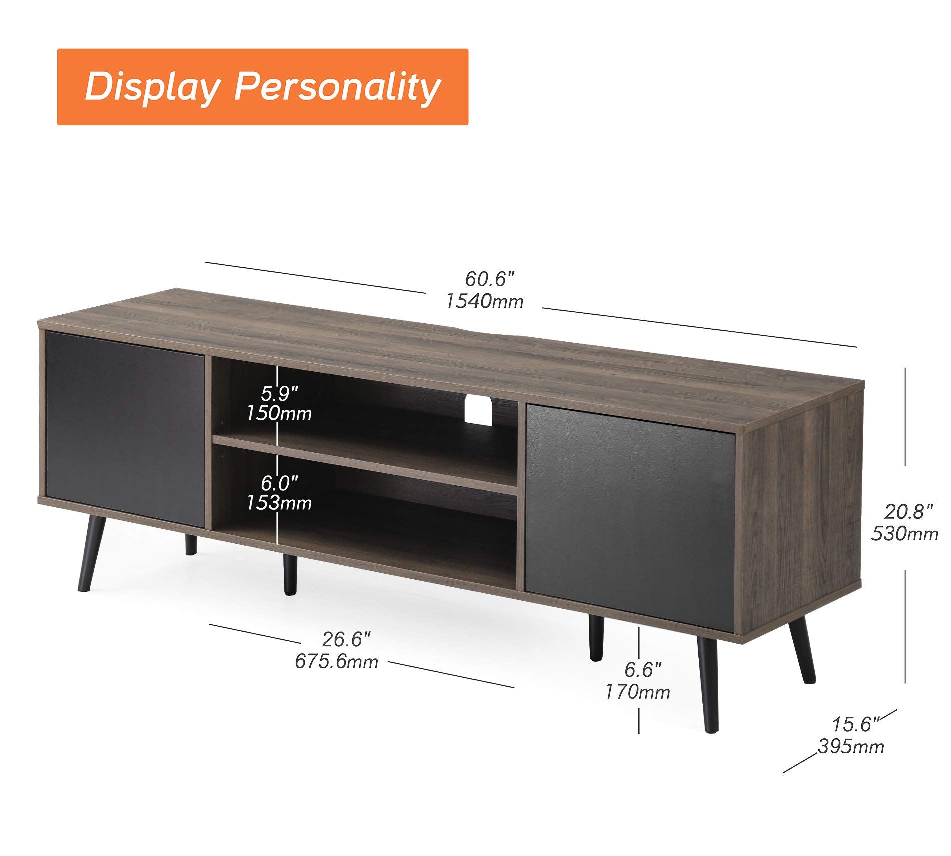 Mid-Century Modern TV Stand for 65 Inch TVs - 60
