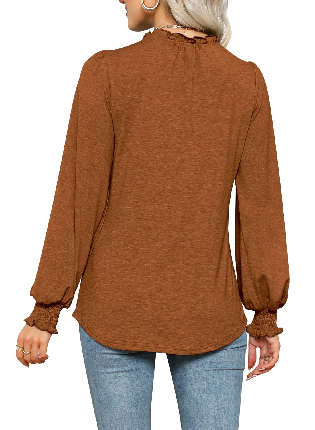 Kikula Women's Puff Sleeve Blouse - Elegant Long Sleeve Tunic Top for Dressy & Casual Wear | Perfect for Office, Date Night & Special Occasions