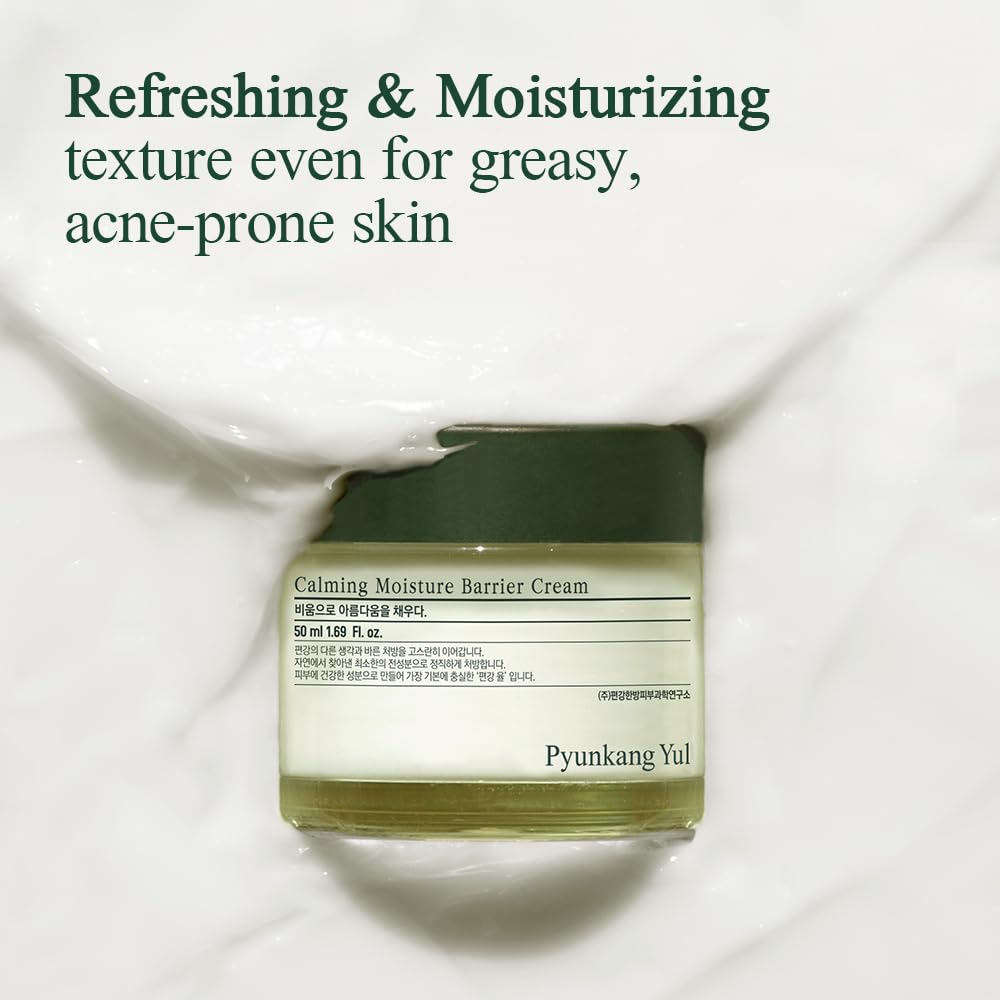 PKY Calming Moisture Cream - Hyaluronic Acid & Ceramide for Sensitive Skin | Korean Vegan Skincare for Dryness Relief