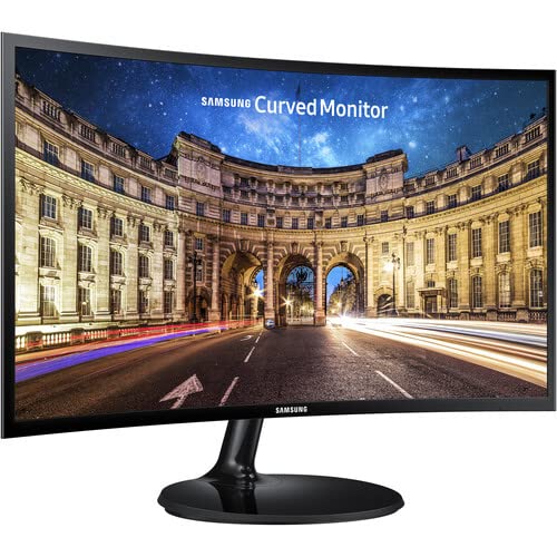Samsung 24 Inch Curved LED Monitor - Full HD 1080p, 60Hz, Ultra-Slim Design for Gaming, Home & Office | Includes Free Mouse Pad | Black | LC24F390FHNXZA Model | Perfect for Work, Gaming & Entertainment