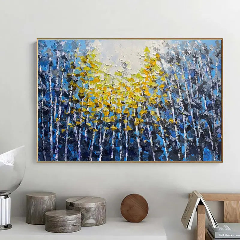 Beautiful Flower and Tree Painting #FT027 - Handmade Canvas Art for Home Decor, Living Room, Bedroom & Office Wall