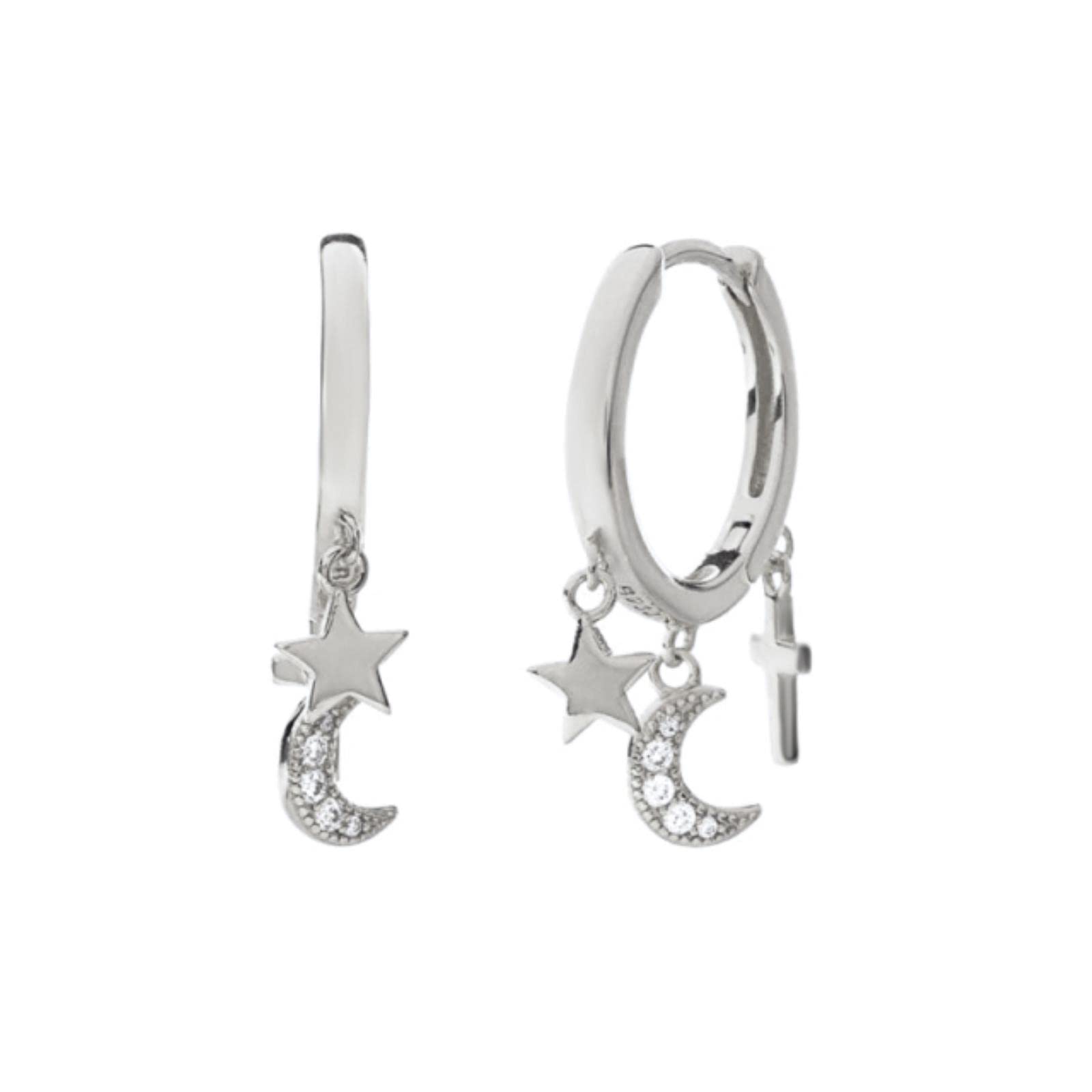 Lucky Angel Cross Pearl Bee Animal Hoop Earrings for Women - Elegant High Jewelry Body Earrings for Parties, Weddings & Special Occasions