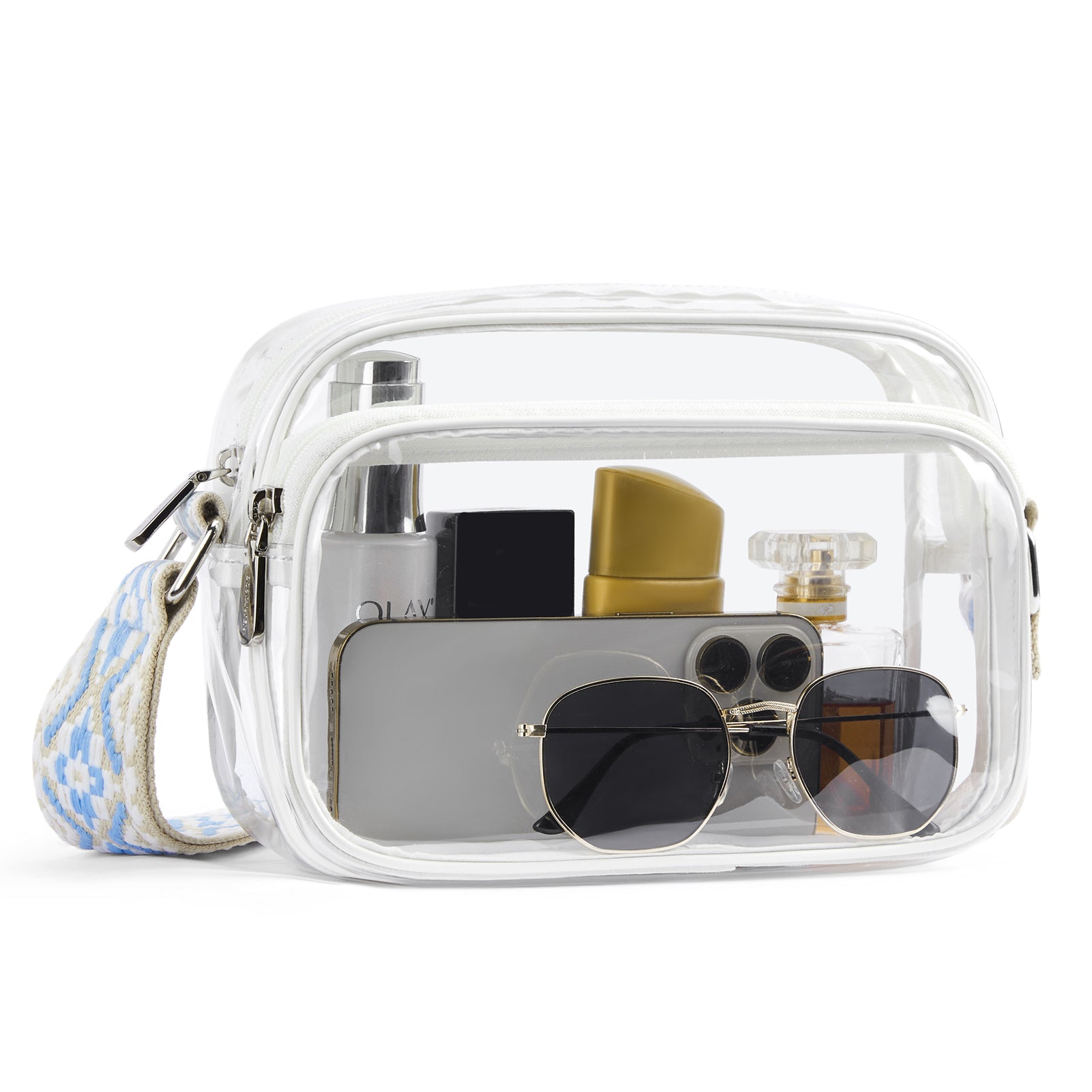 Nola Clear Stadium Approved Crossbody Bags for Women - Fashionable & Secure Transparent Purse for Concerts, Sports Events & Travel - Perfect for Music Festivals, Theme Parks & Security Checkpoints