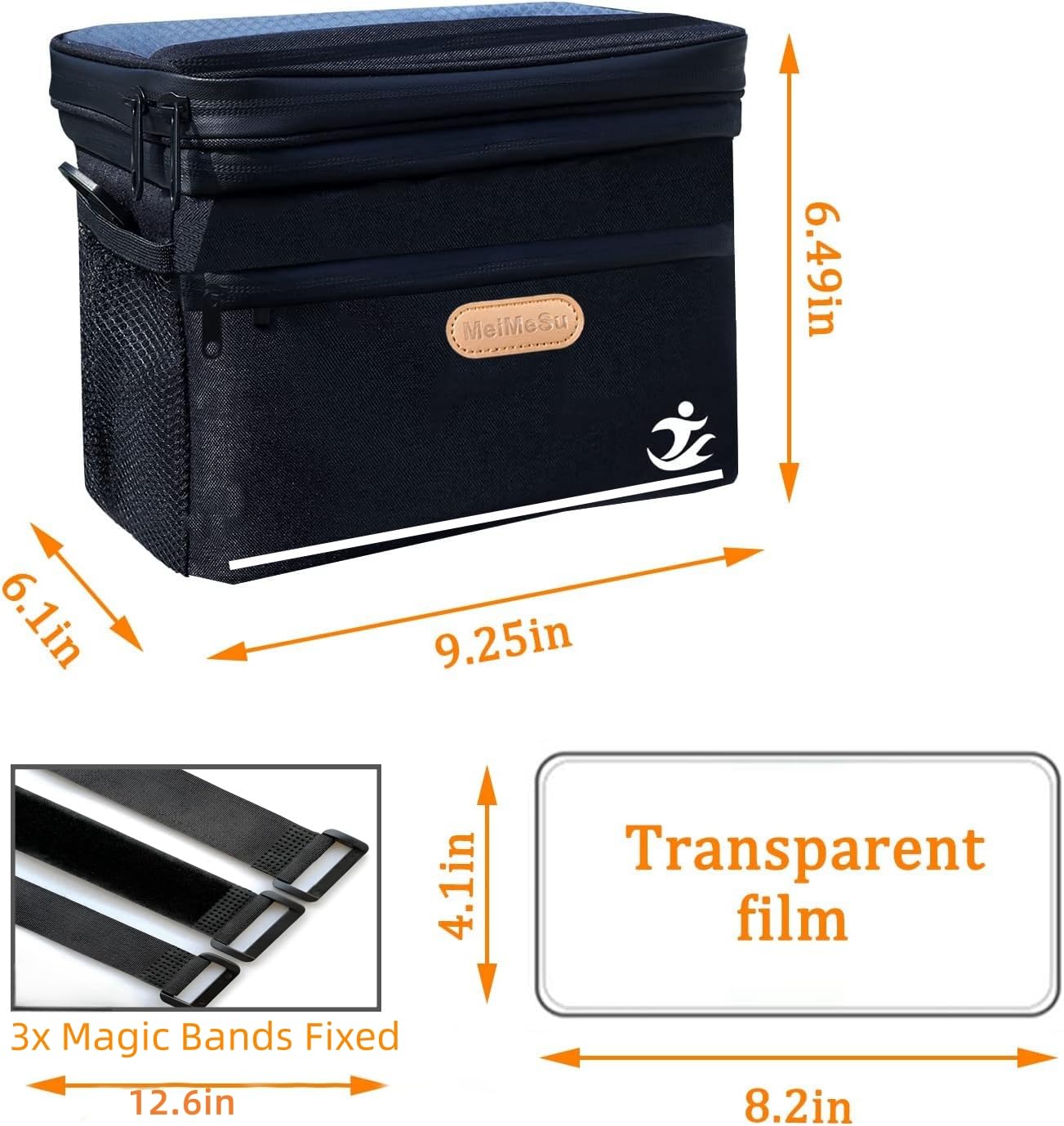 Waterproof Bike Handlebar Bag with Touchscreen Phone Holder & Insulated Cooler Lunch Bag - Cycling Commute, Outdoor Picnic, Grocery Shopping Accessories