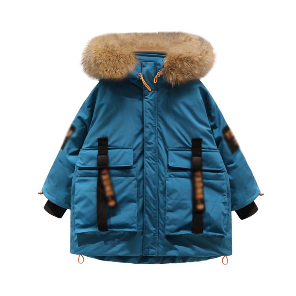 Toddler Boys' Down Jacket - Warm Winter Coat for Kids, Thick Padded Outerwear with Hood, Waterproof Snowsuit for Cold Weather (Size 105) - Perfect for Snow Play, School & Outdoor Activities