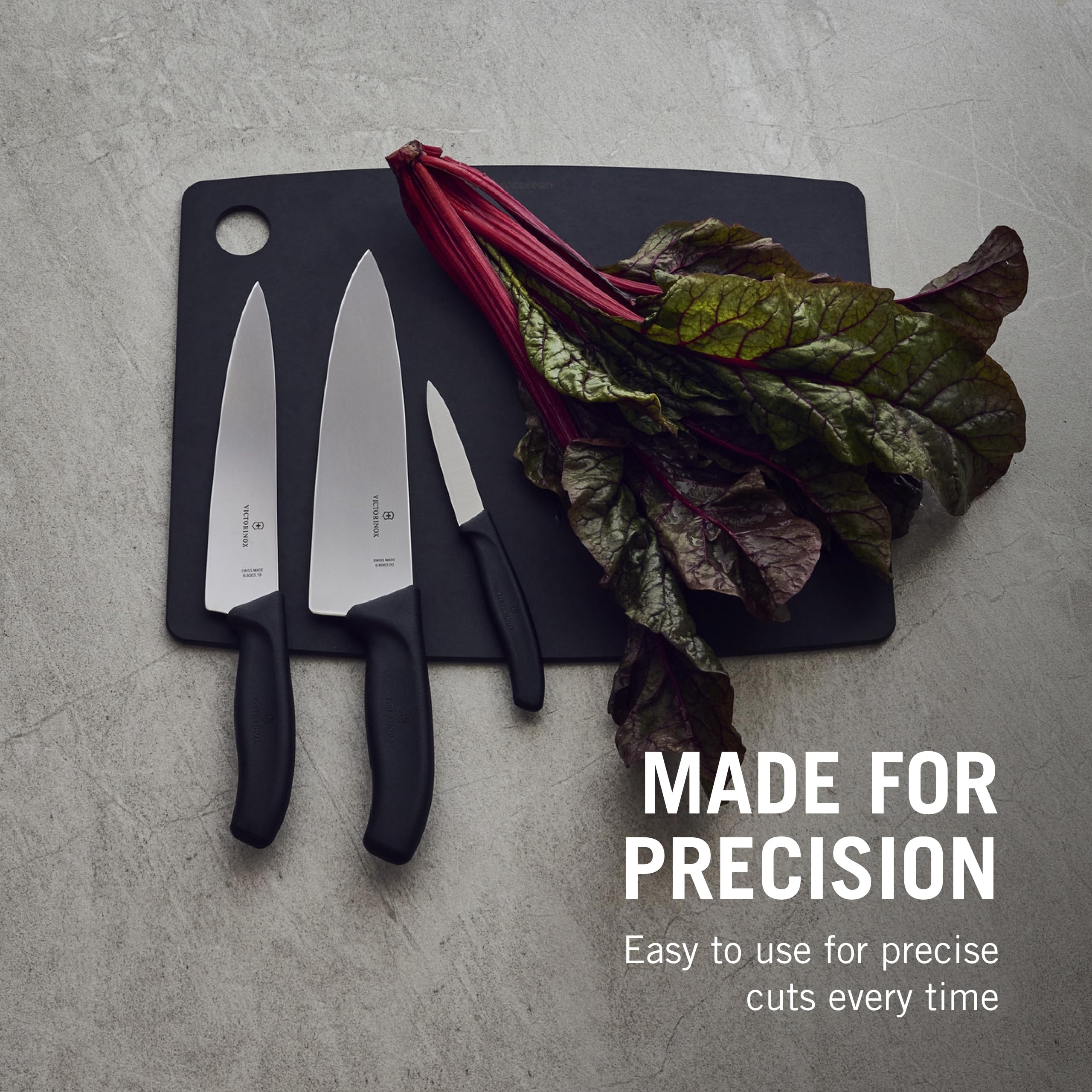 Victorinox Swiss Classic 3-Piece Chef's Knife Set - High-Quality Stainless Steel Kitchen Knives for Professional Cooking & Home Use - Perfect for Chopping, Slicing & Dicing Vegetables, Meat & Fruits