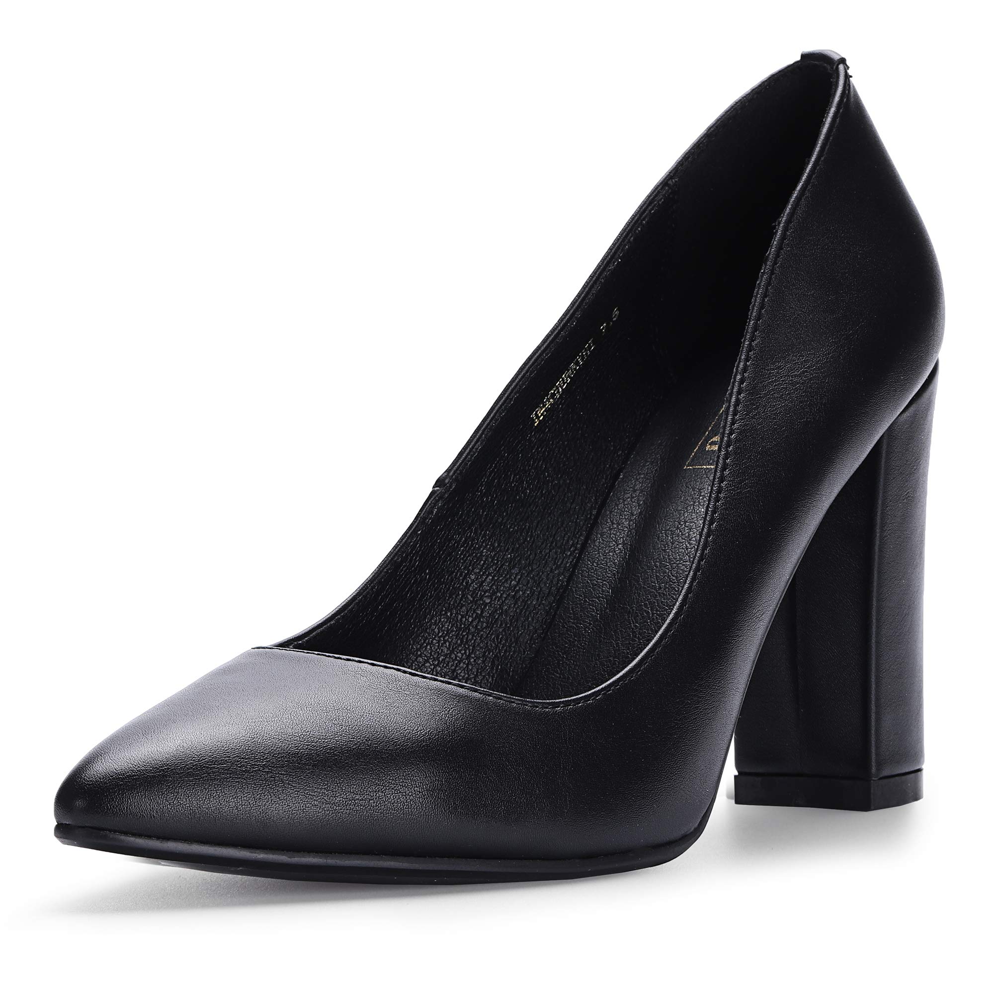 IDIFU Women's Chunky Block Heel Pointed Toe Pumps - Dressy Office Shoes for Work, Party & Special Occasions | Comfortable High Heels for Women